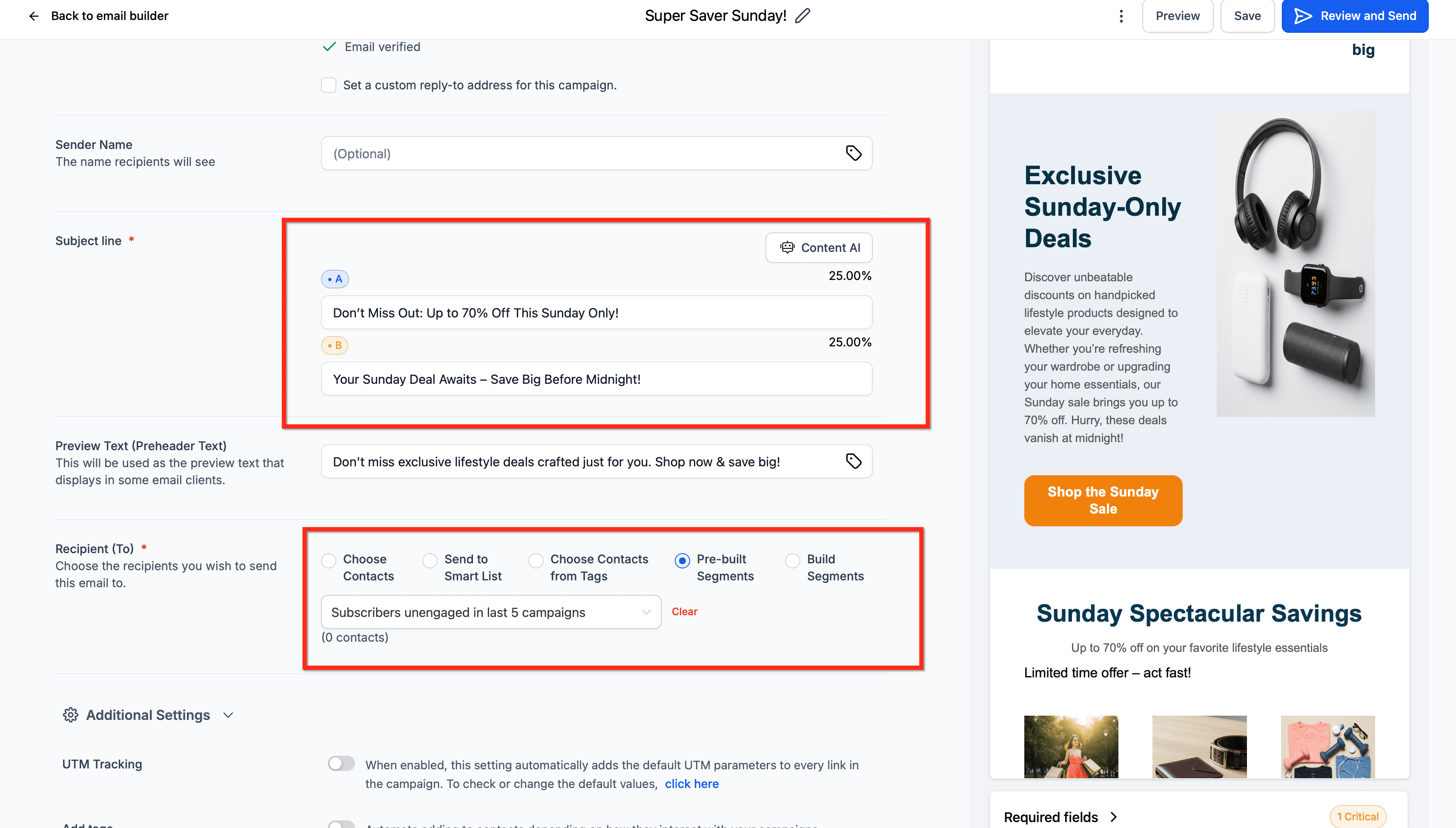 Schermata 8 — Email Campaign Agent (Beta)