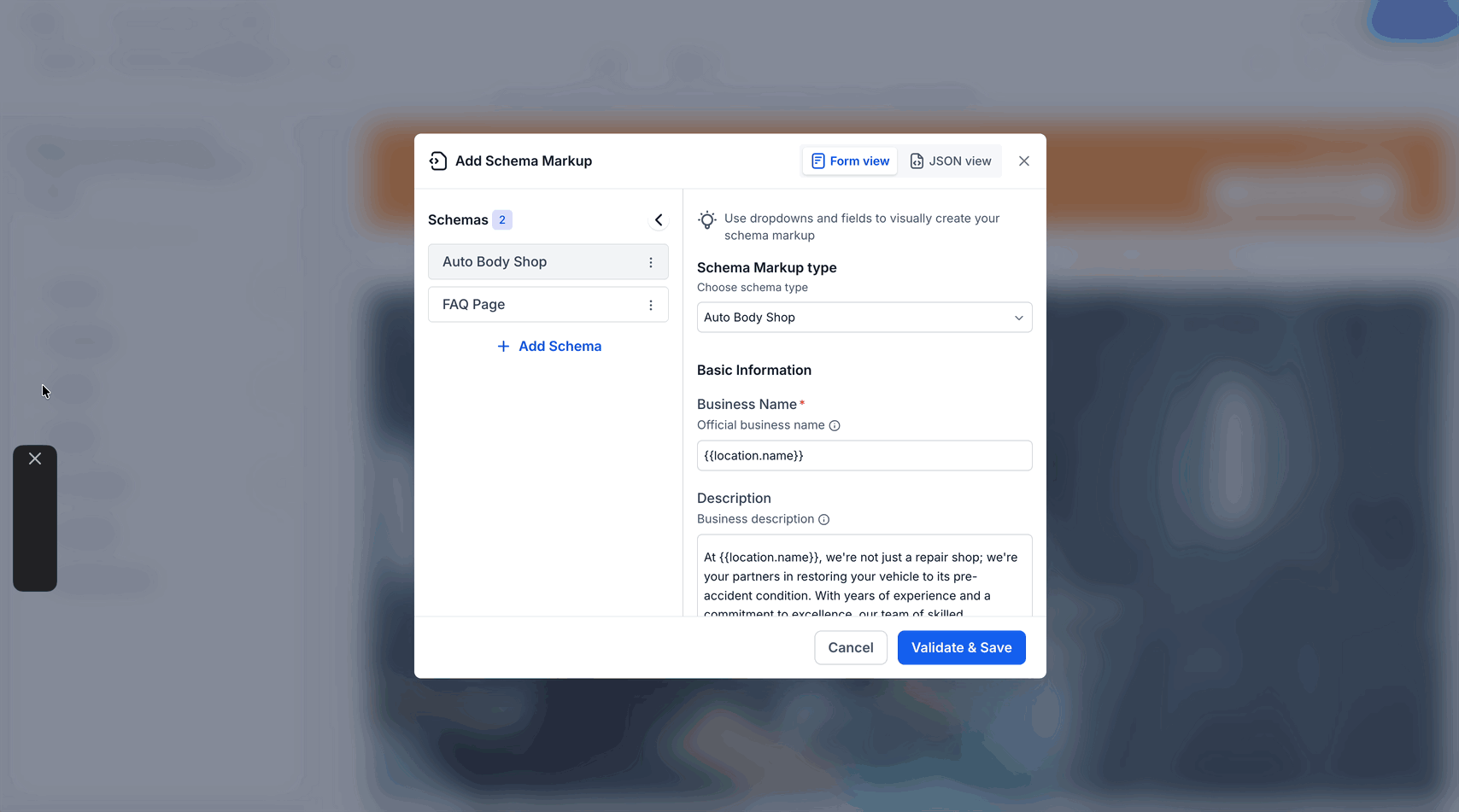 Schermata 7 — Come eliminare i Schema Markup in Funnel e Siti Web