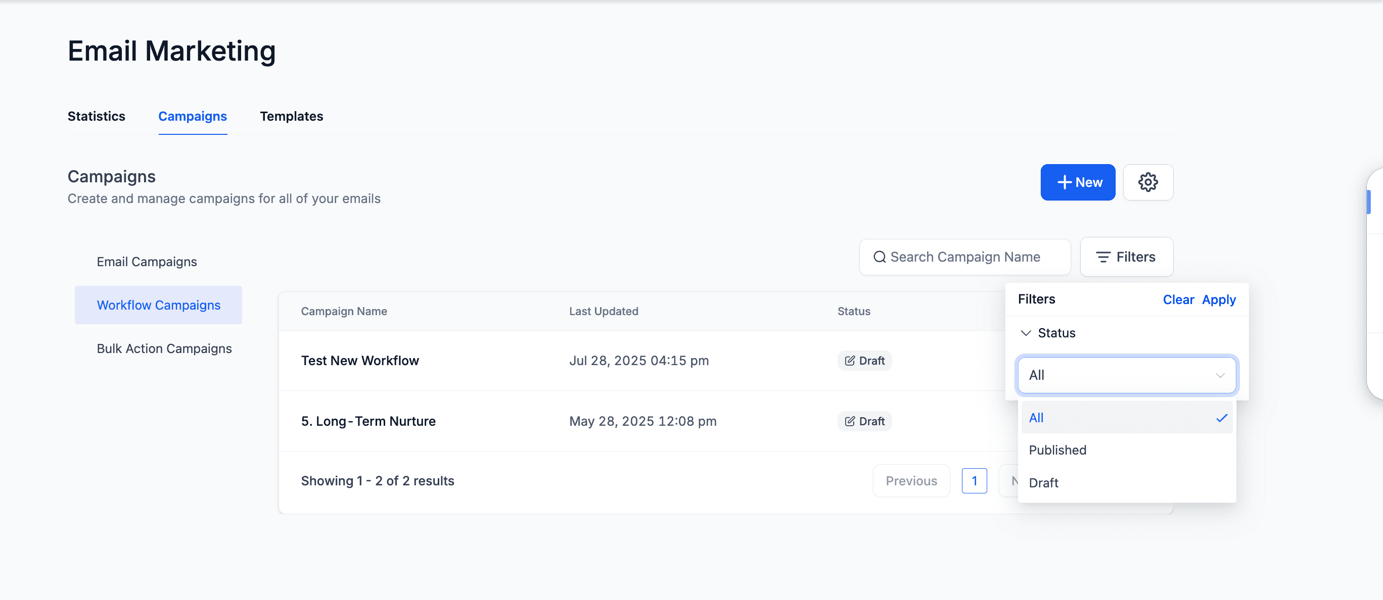 Schermata 2 — Capire gli stati delle Campaign email