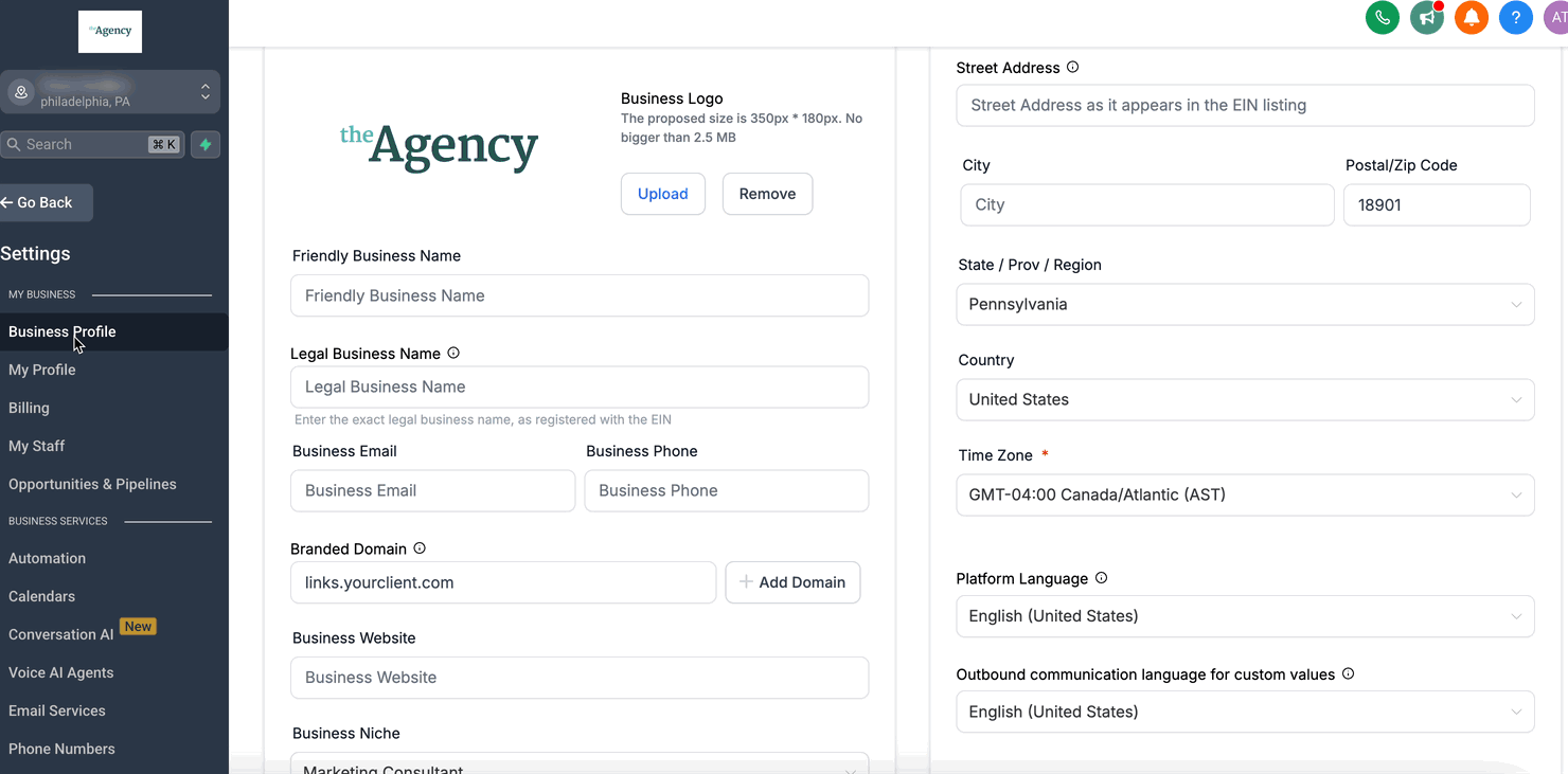 Schermata 6 — Personalizzazione dei Link Generati dal Sistema (Dominio API)
