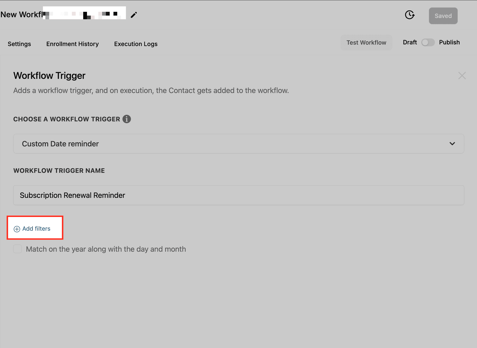 Schermata 4 — Workflow Trigger - Custom Date Reminder