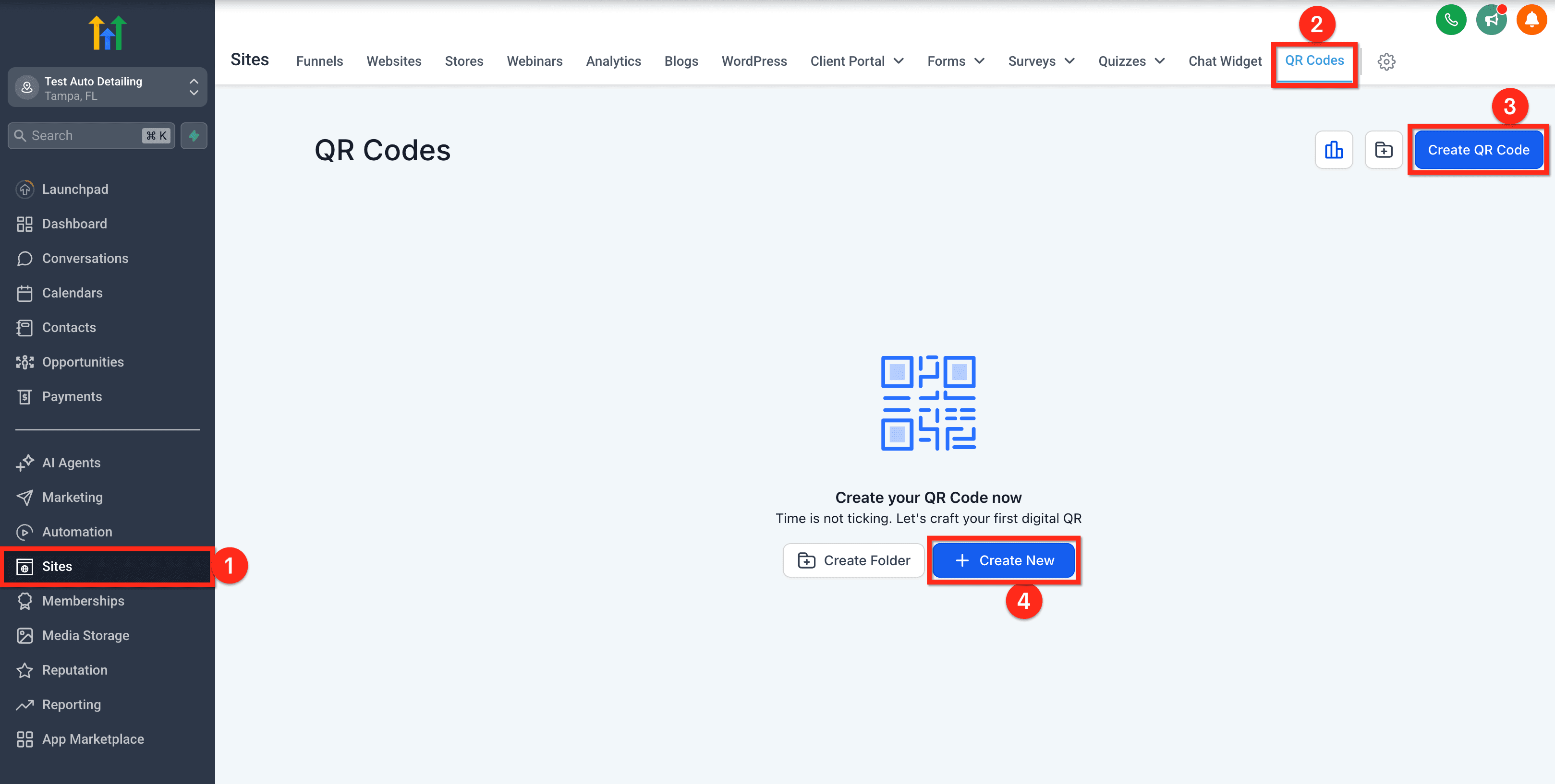 Schermata 1 — Guida alla Generazione e al Download dei Codici QR