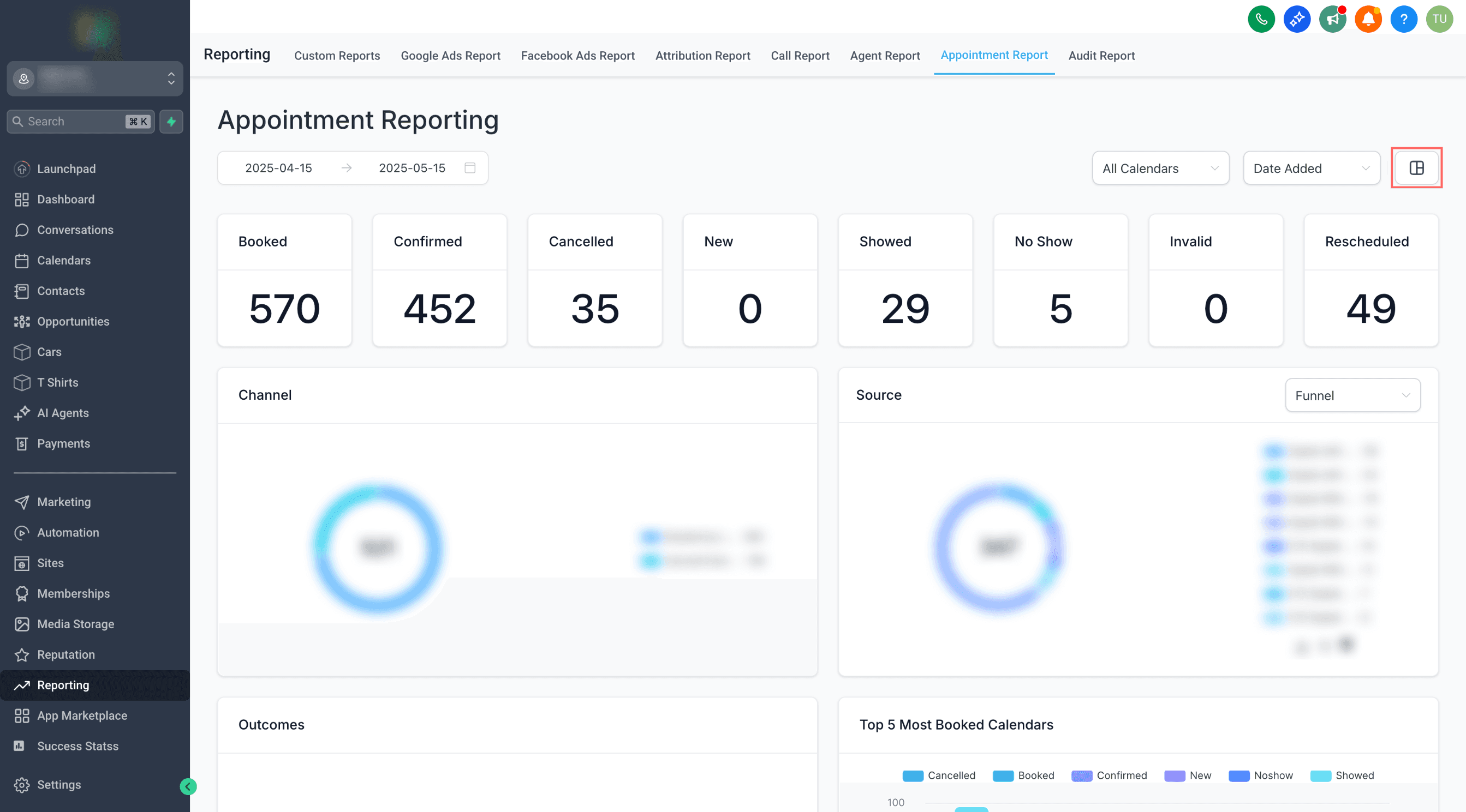 Schermata 2 — Come aggiungere Widget di Insight alla Dashboard dalle pagine principali