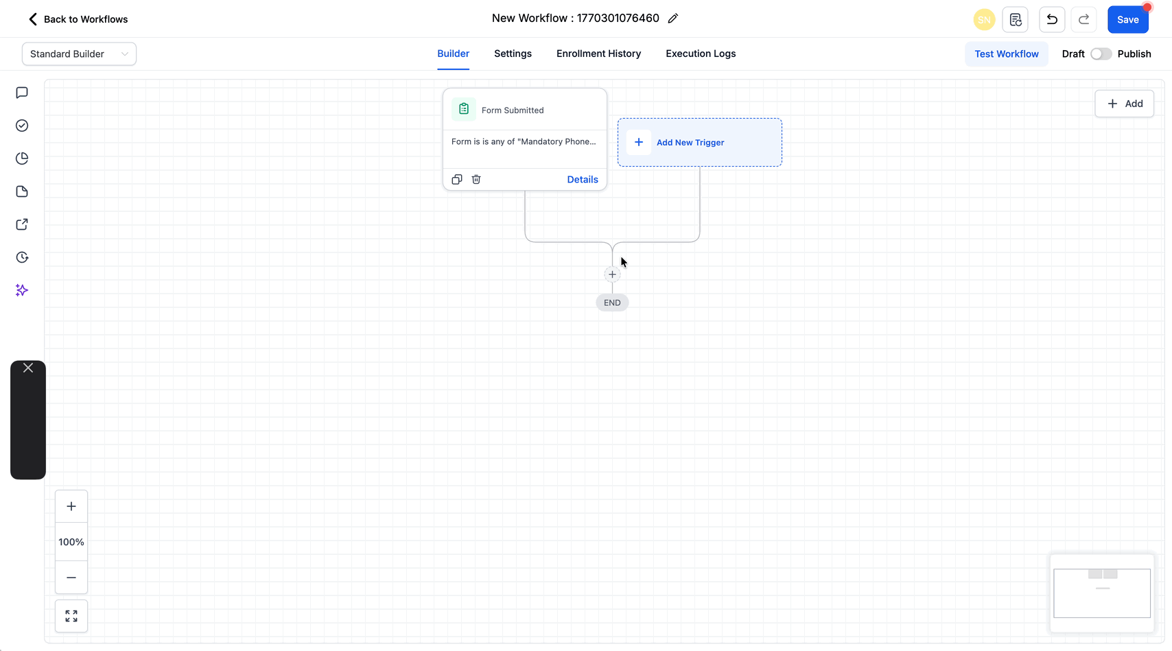 Schermata 4 — Azione Workflow - Aggiungi a Google Ads