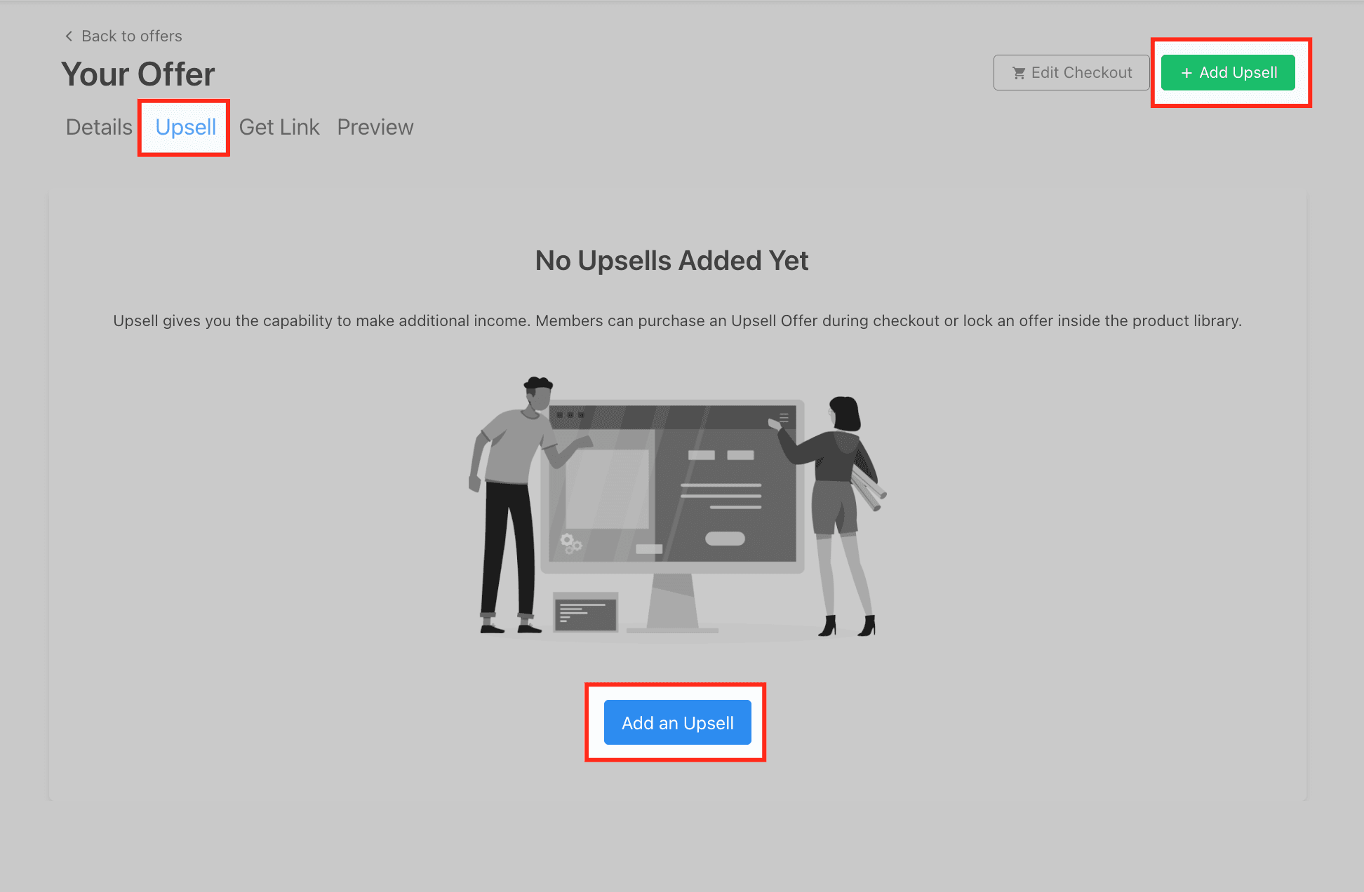 Schermata 3 — Upsell con un clic nelle Membership