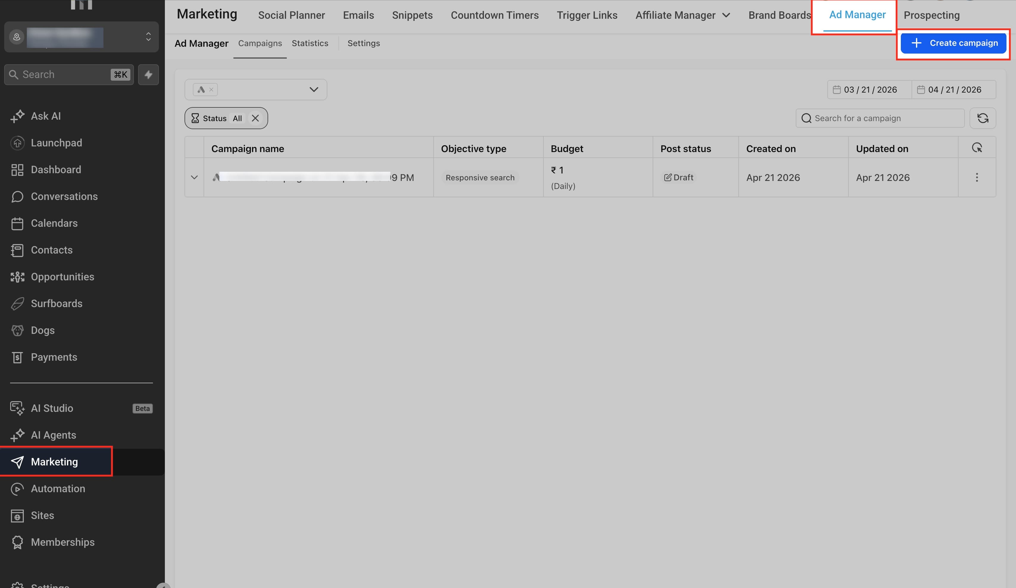 Schermata 1 — Come creare campagne Google Demand Gen in Ad Manager