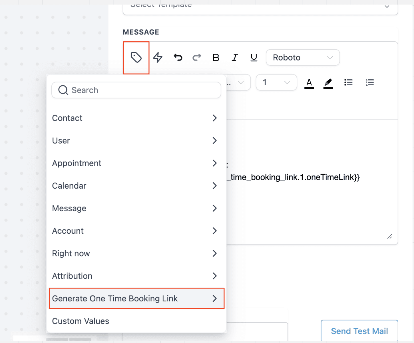 Schermata 5 — Azione Workflow per Generare un Link Monouso