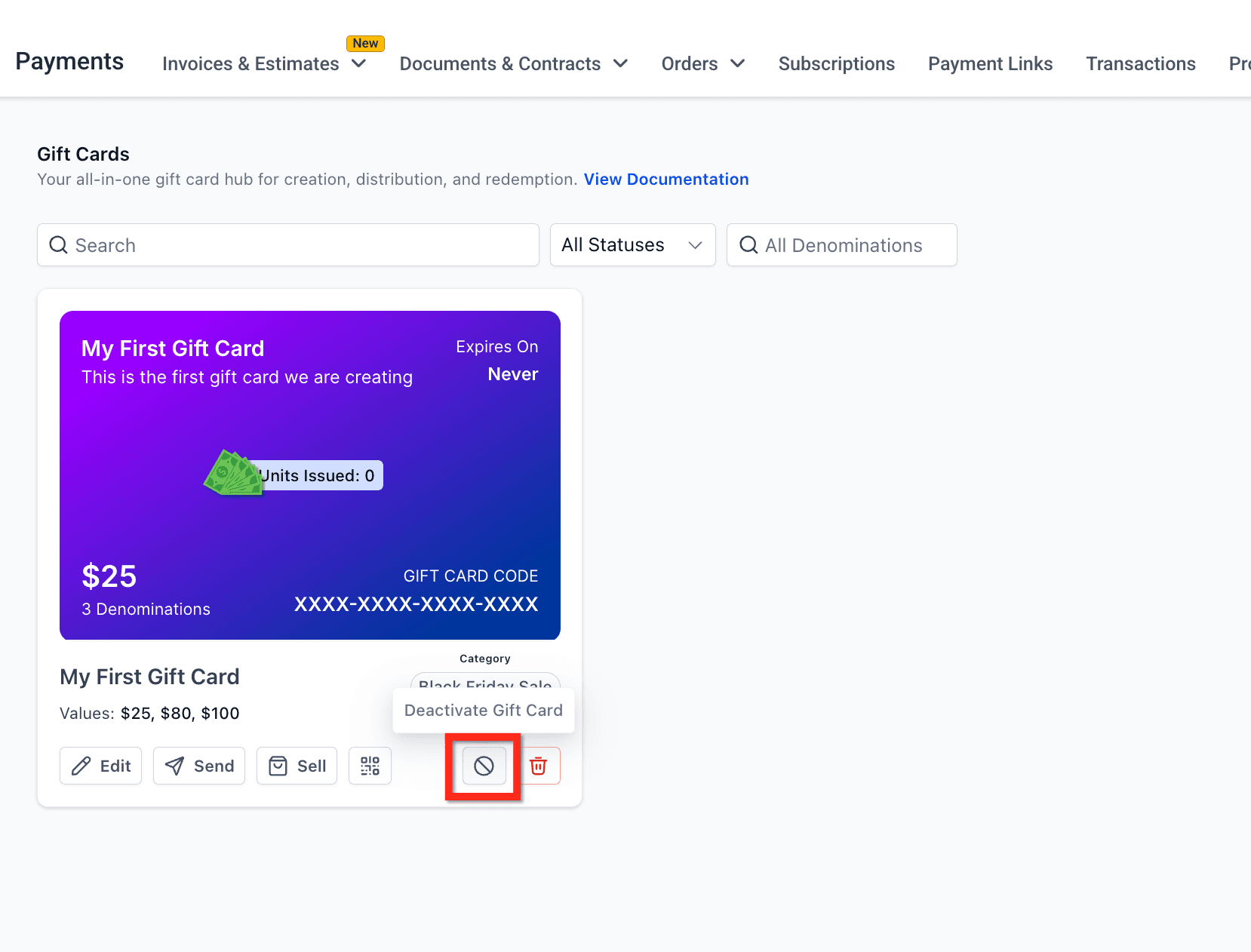 Schermata 11 — Introduzione alle Gift Card