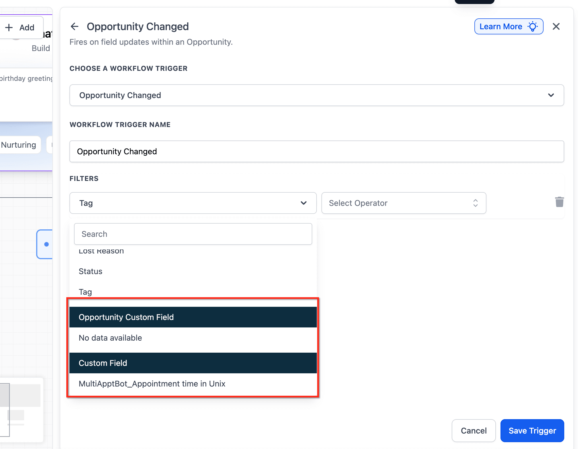 Schermata 5 — Workflow Trigger - Fattura