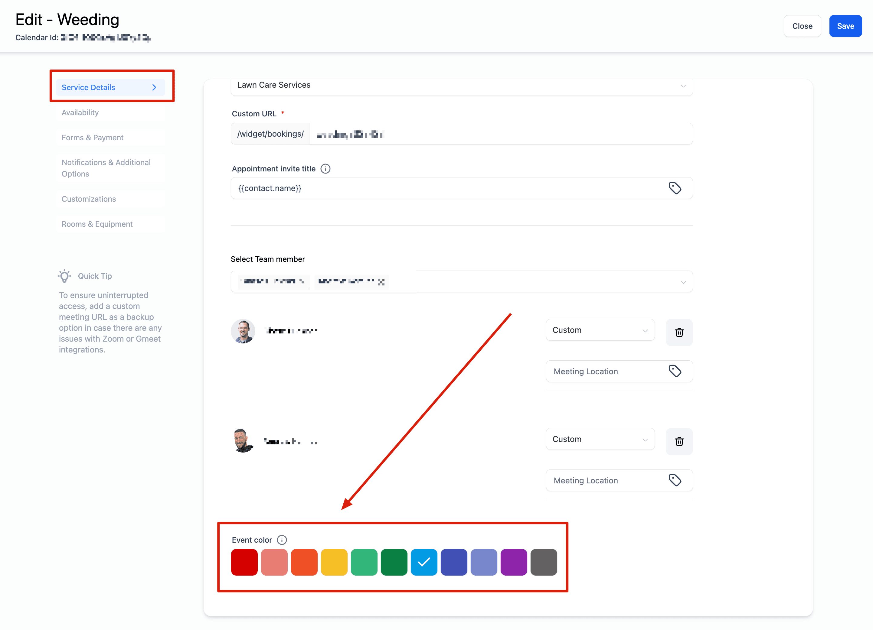 Schermata 8 — Come creare Calendari di Servizio