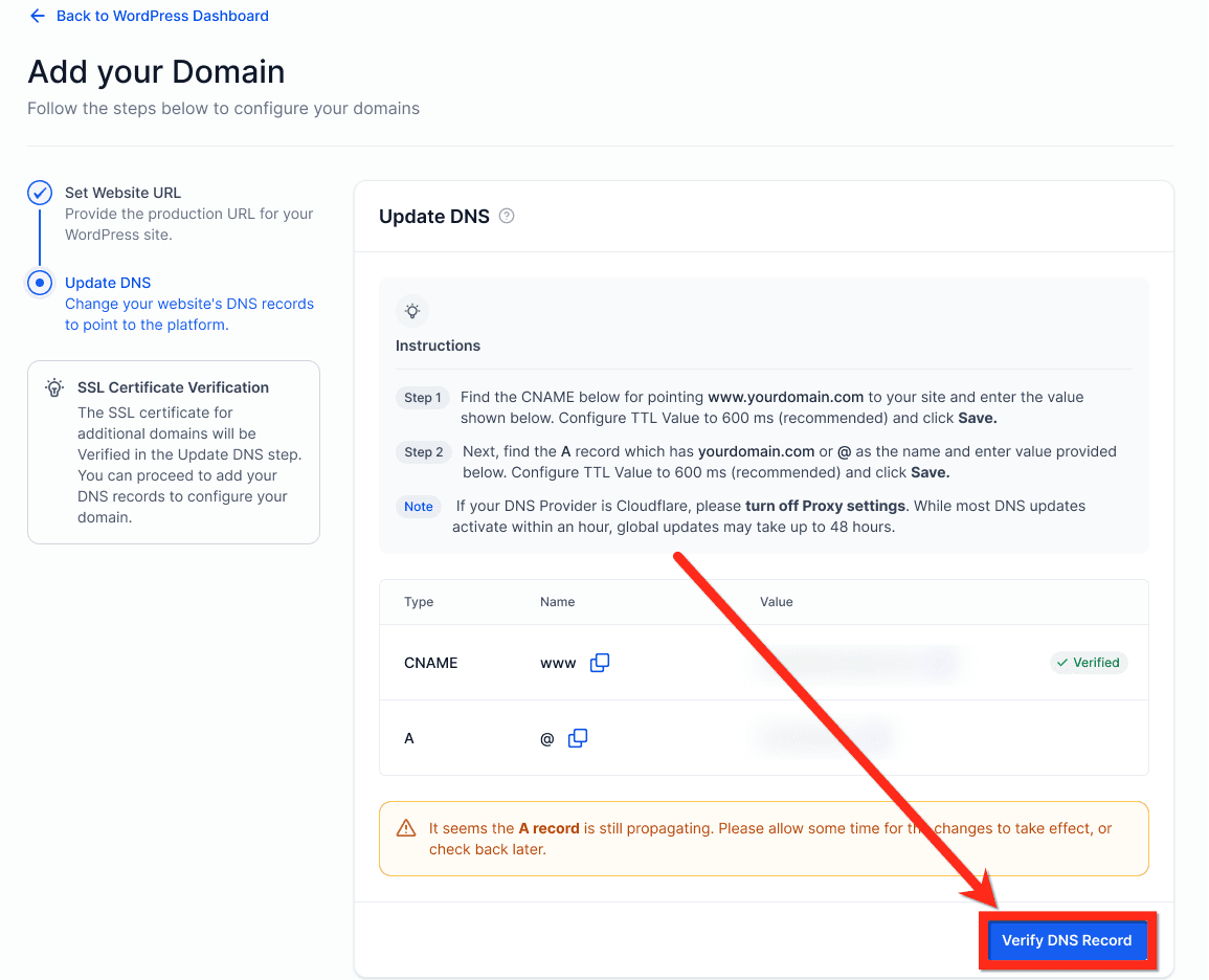 Schermata 7 — WordPress - Come Aggiungere Domini ai Siti