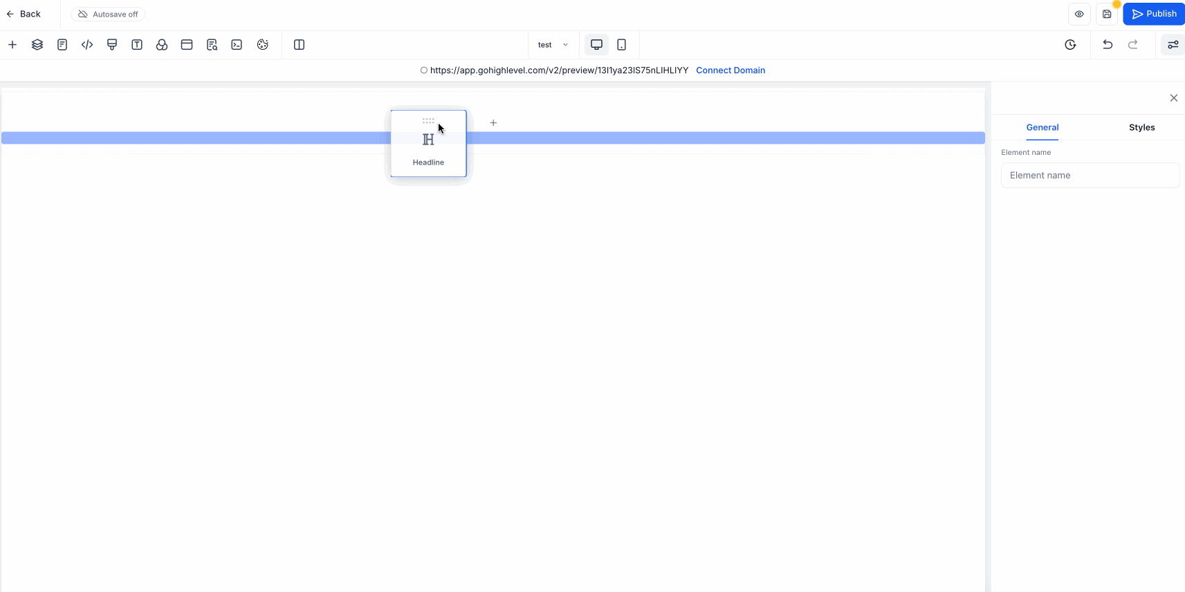 Schermata 2 — Drag and Drop con Layout Gerarchico Automatico nel Funnel & Website Builder