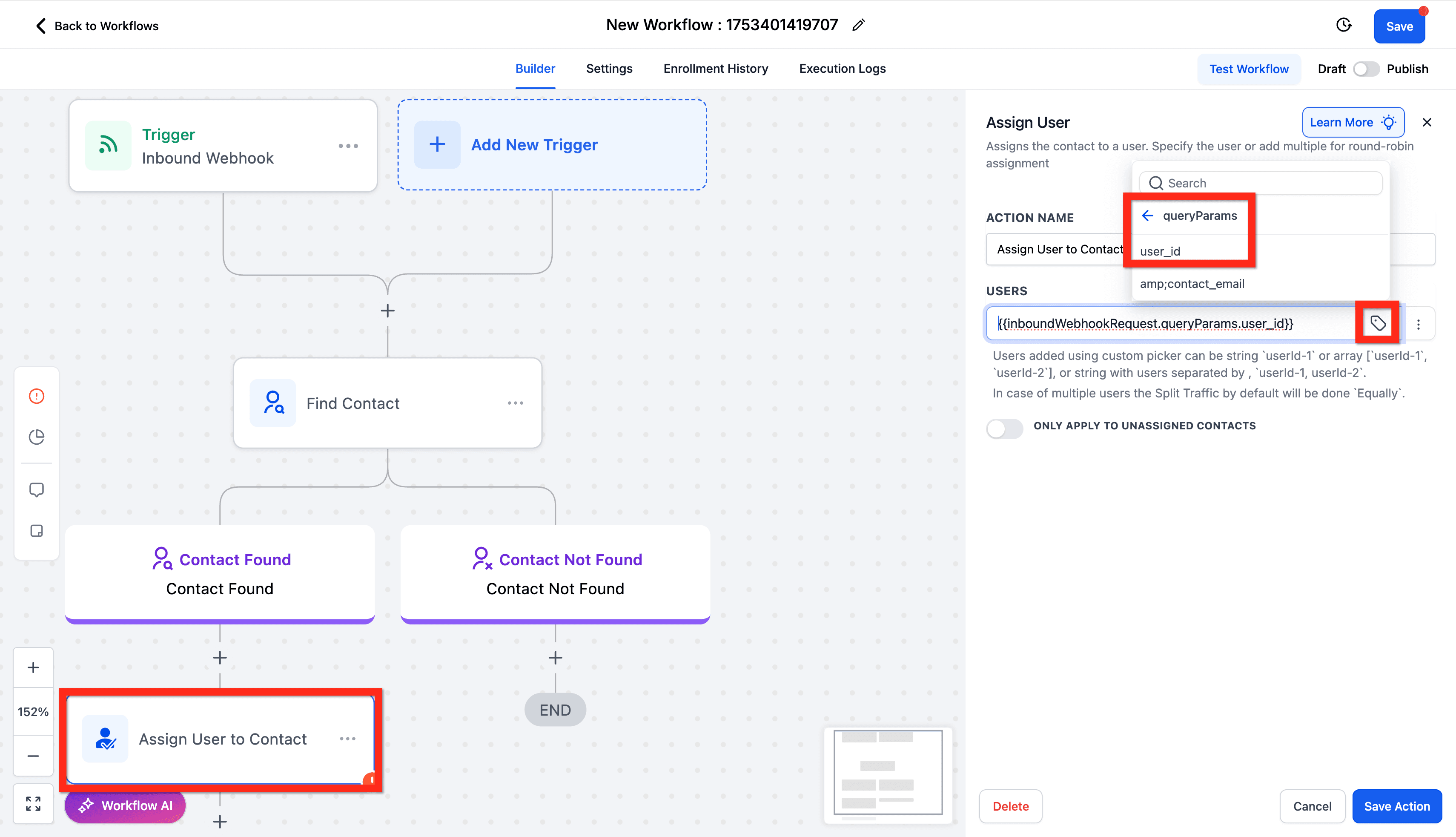 Schermata 12 — Azione Workflow - Assign To User