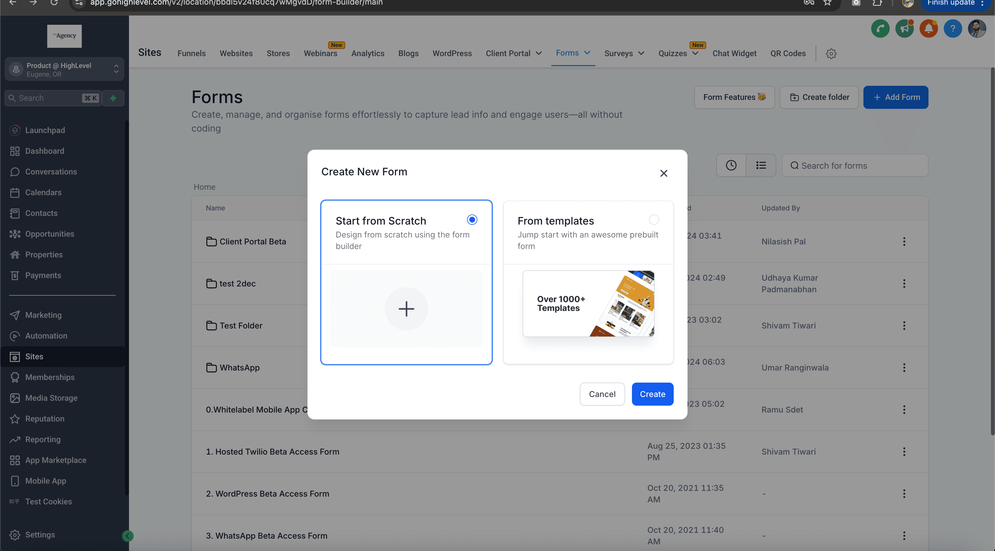 Schermata 2 — Come creare un Form di contatto in HITLEAD?