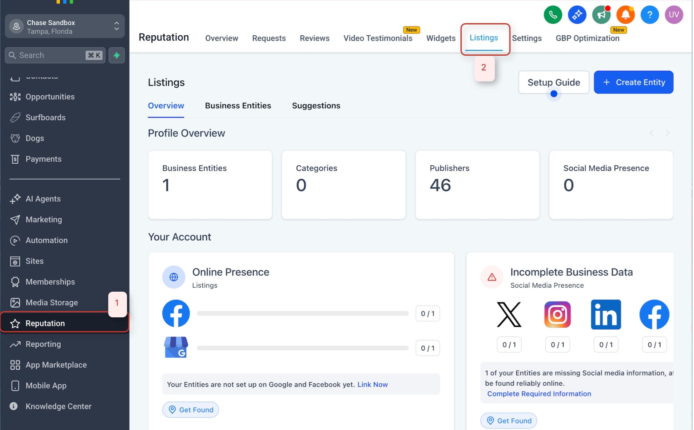 Schermata 1 — Listings per i componenti aggiuntivi Food & HealthCare