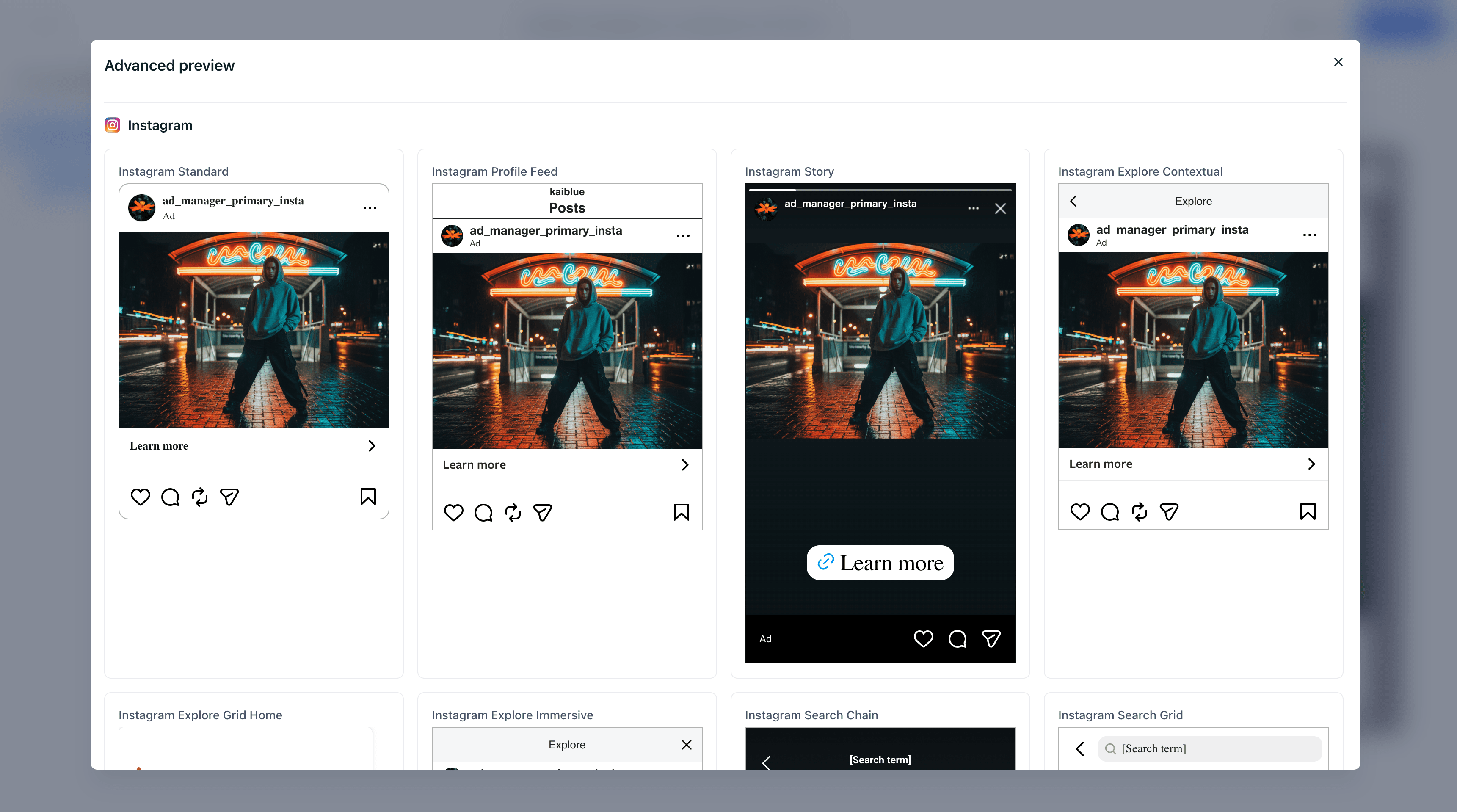Schermata 3 — Come visualizzare l'anteprima avanzata e ottenere link di anteprima condivisibili per le Meta Ads