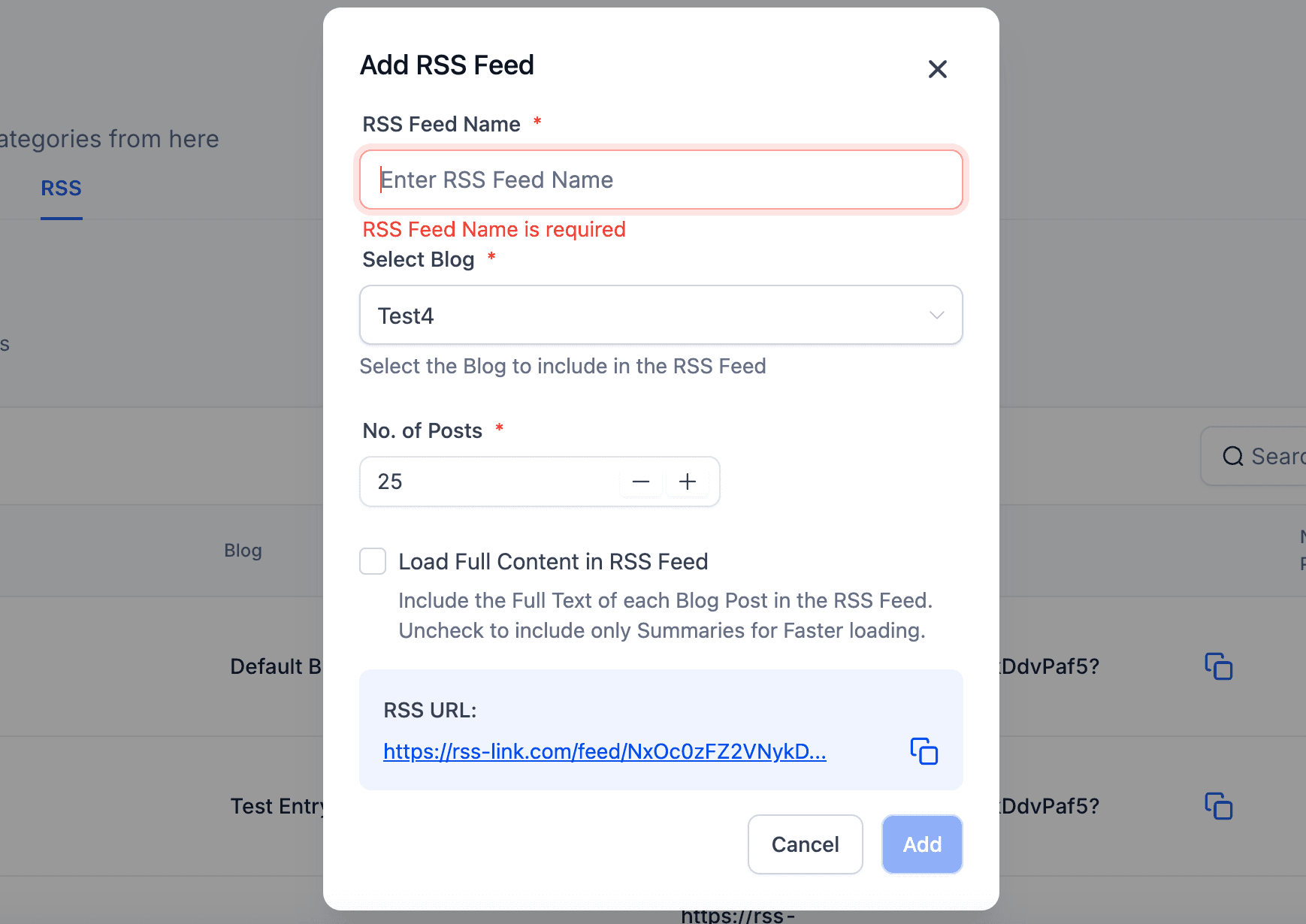 Schermata 3 — RSS Feed per i Blog
