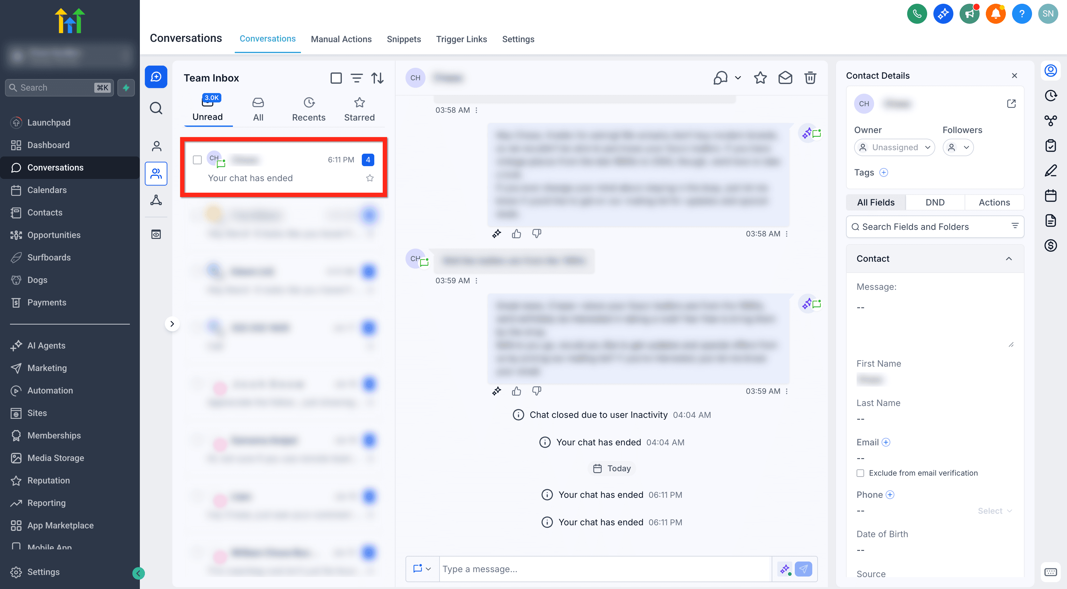 Schermata 2 — Conversazioni - Come aggiungere commenti interni e menzionare utenti