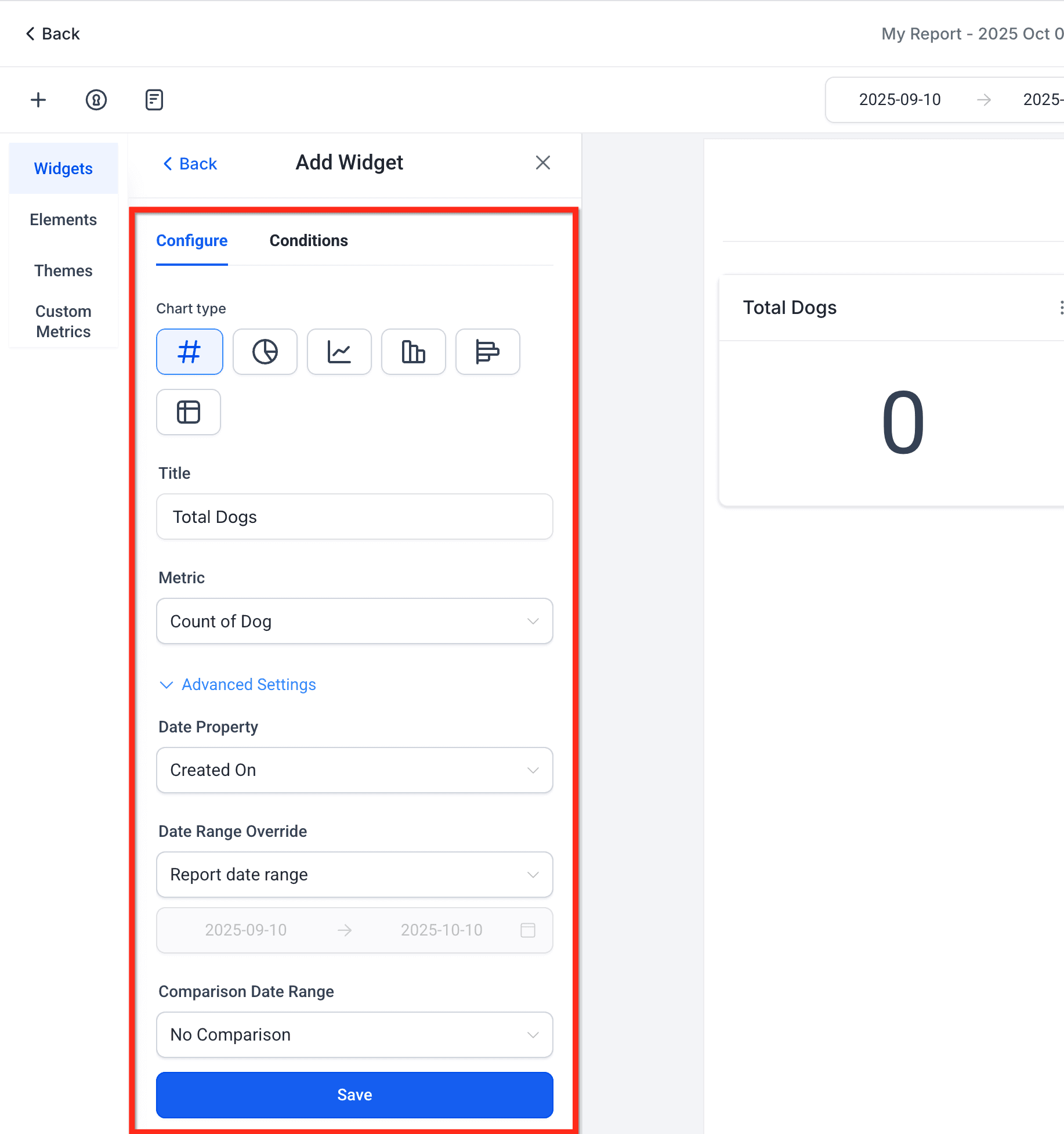 Schermata 8 — Dashboard: Widget e Insight per Oggetti Personalizzati