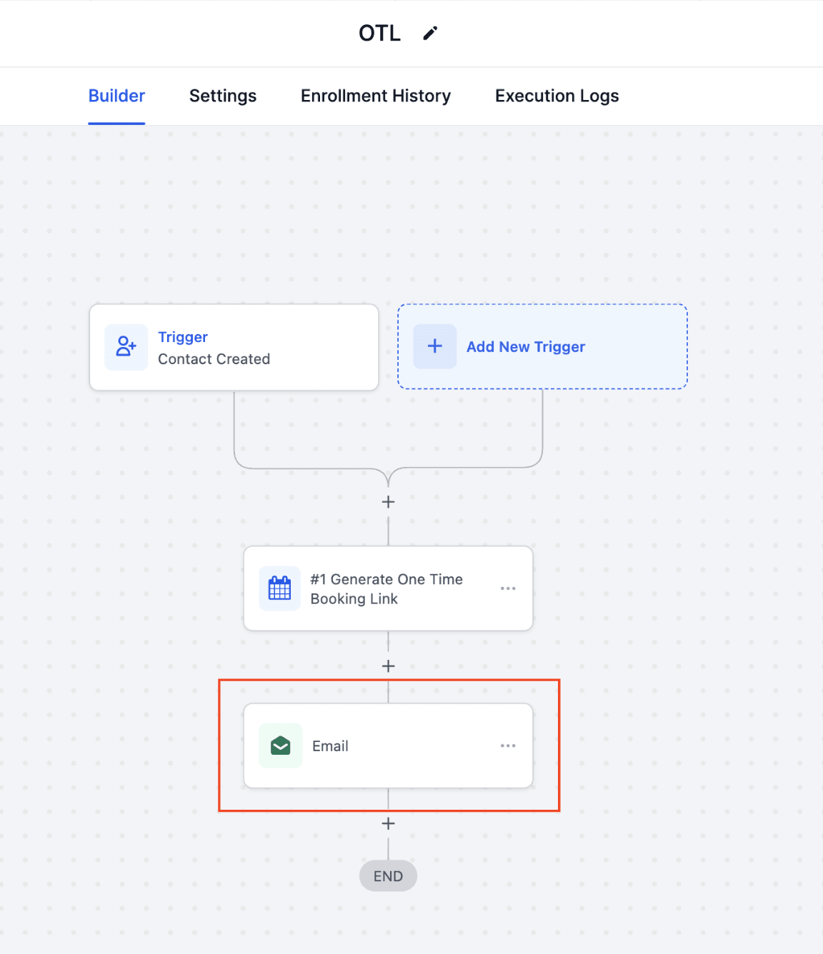 Schermata 4 — Azione Workflow - Genera Link di Prenotazione Monouso