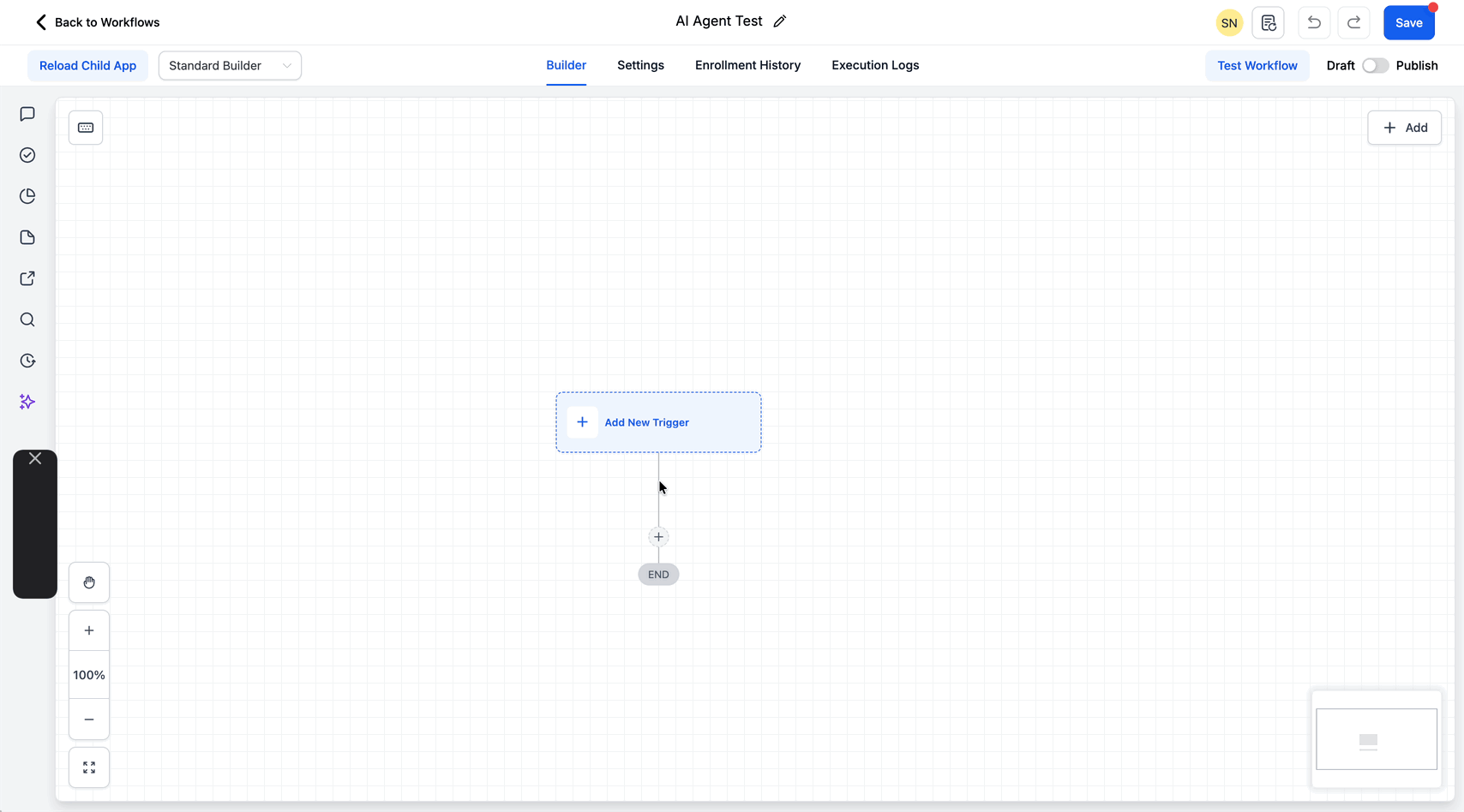 Schermata 1 — Azione Workflow - AI Agent