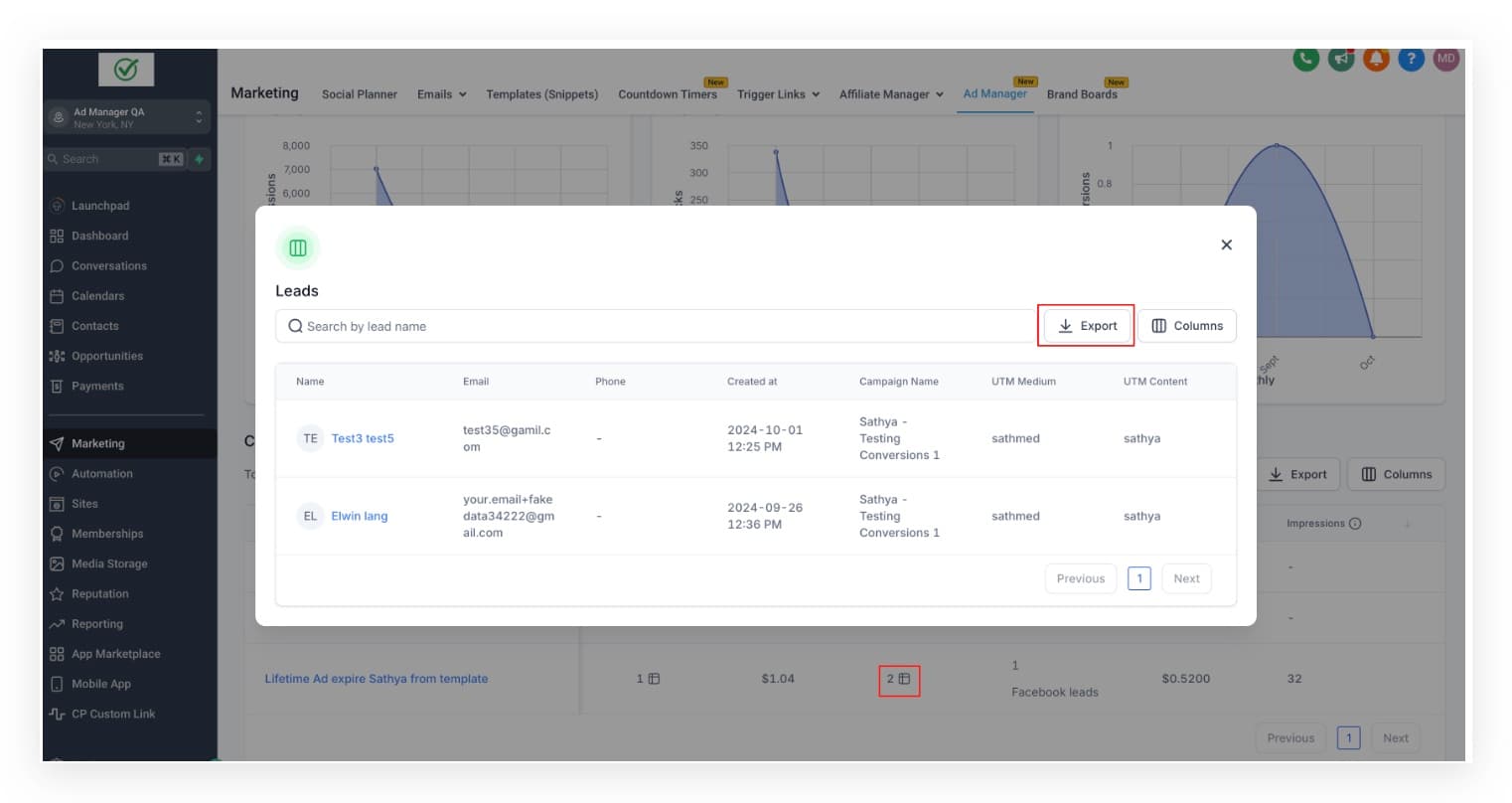 Schermata 12 — Ad Manager - Statistiche delle Campaign pubblicitarie
