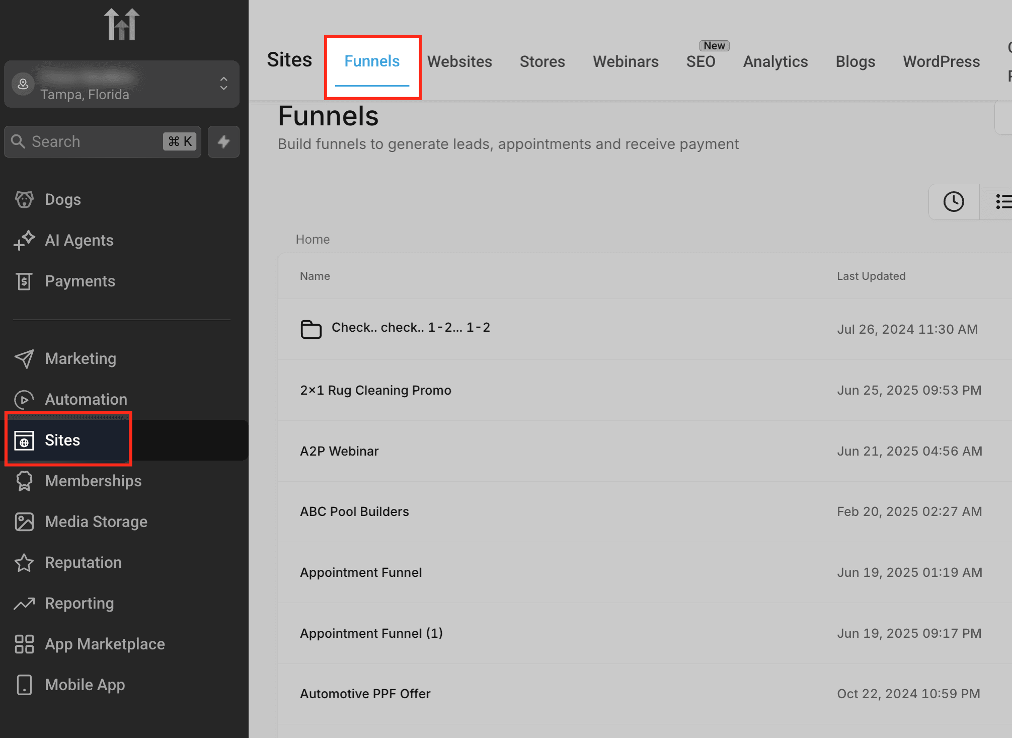 Schermata 1 — Personalizzare i Form all'interno dei Funnel con il Form Builder