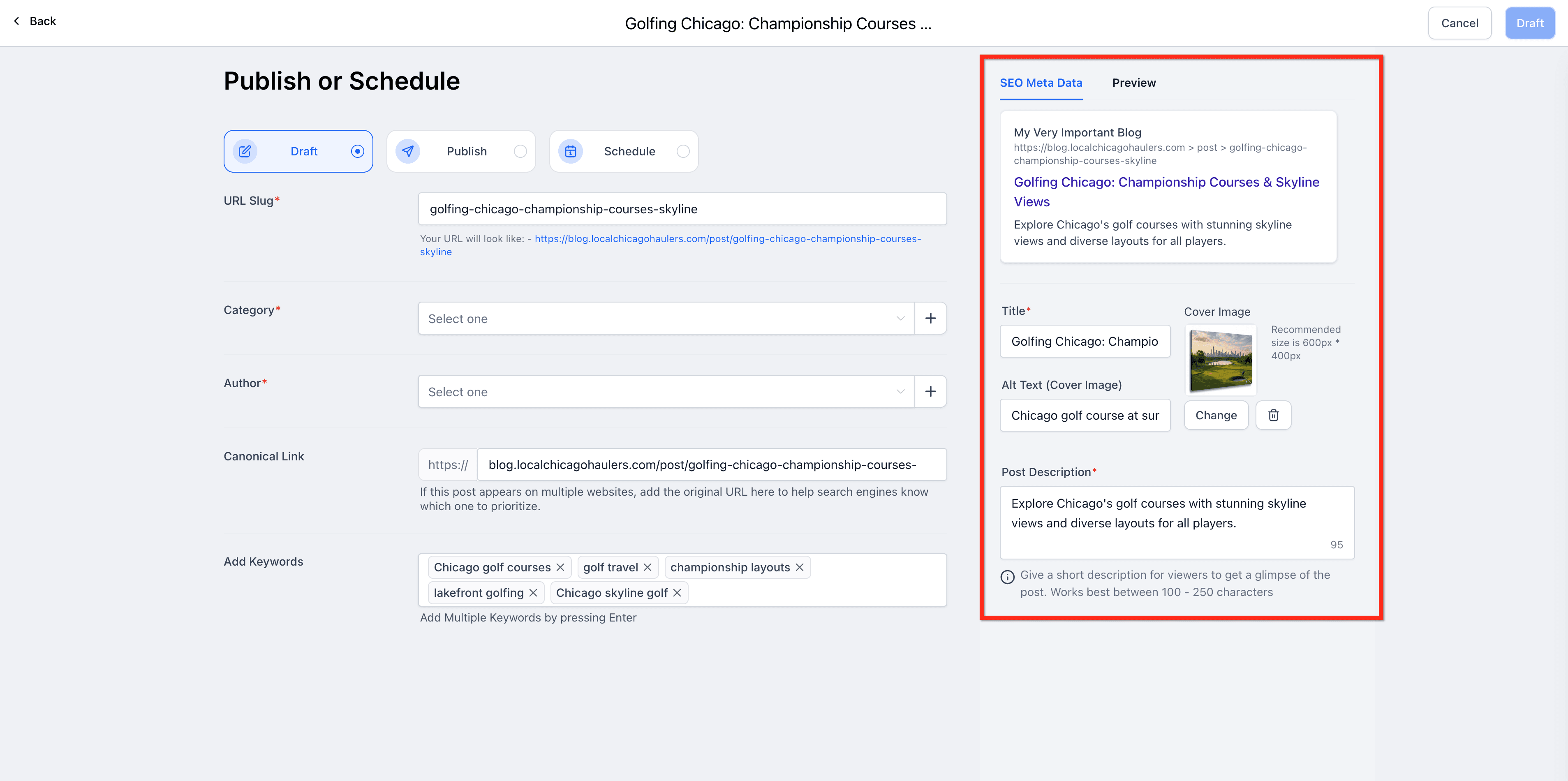 Schermata 16 — Crea articoli del blog con l'AI