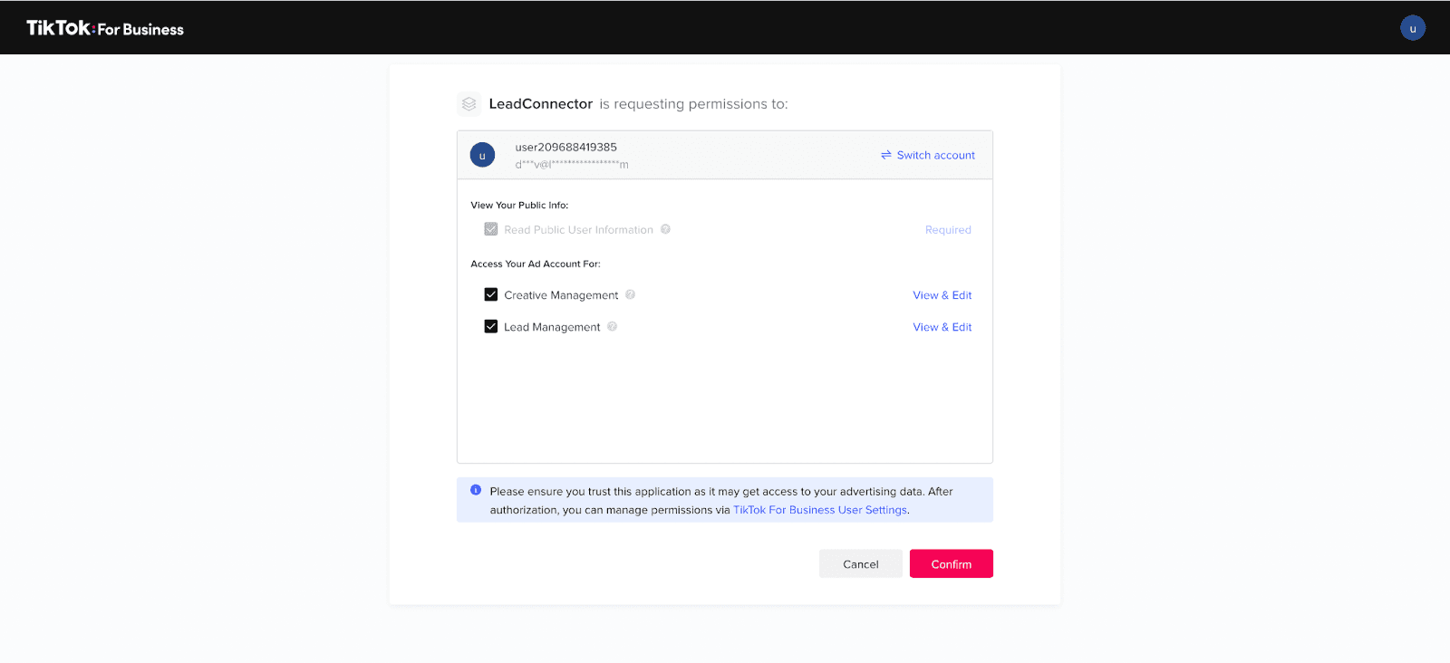 Schermata 3 — Come integrare TikTok Lead Ads