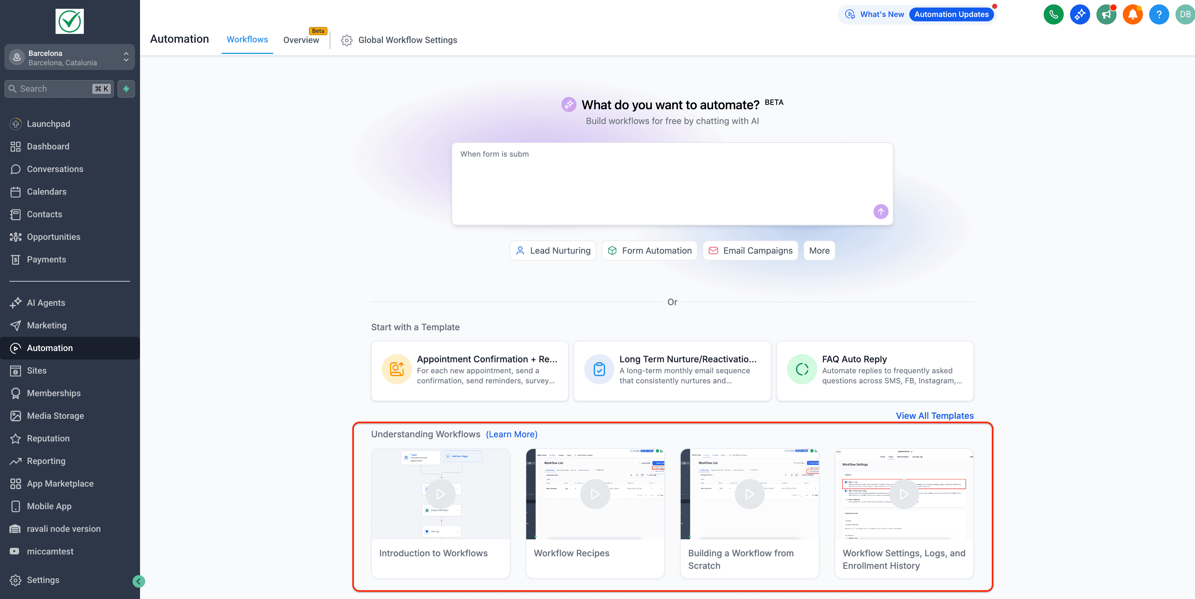 Schermata 4 — Pagina principale dei Workflow: Nuova Esperienza di Onboarding