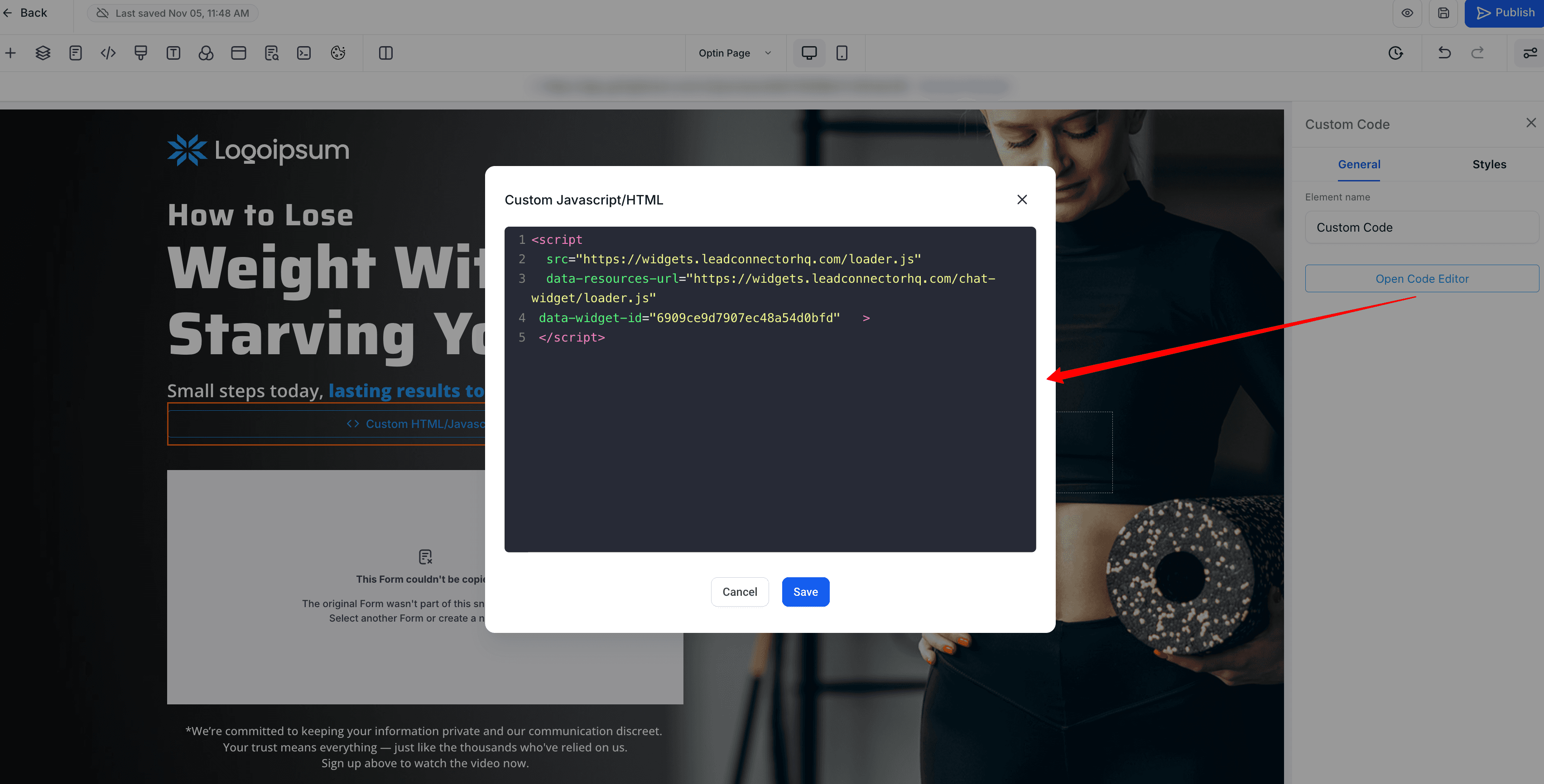 Schermata 9 — Come creare un Chat Widget Voice AI incorporato