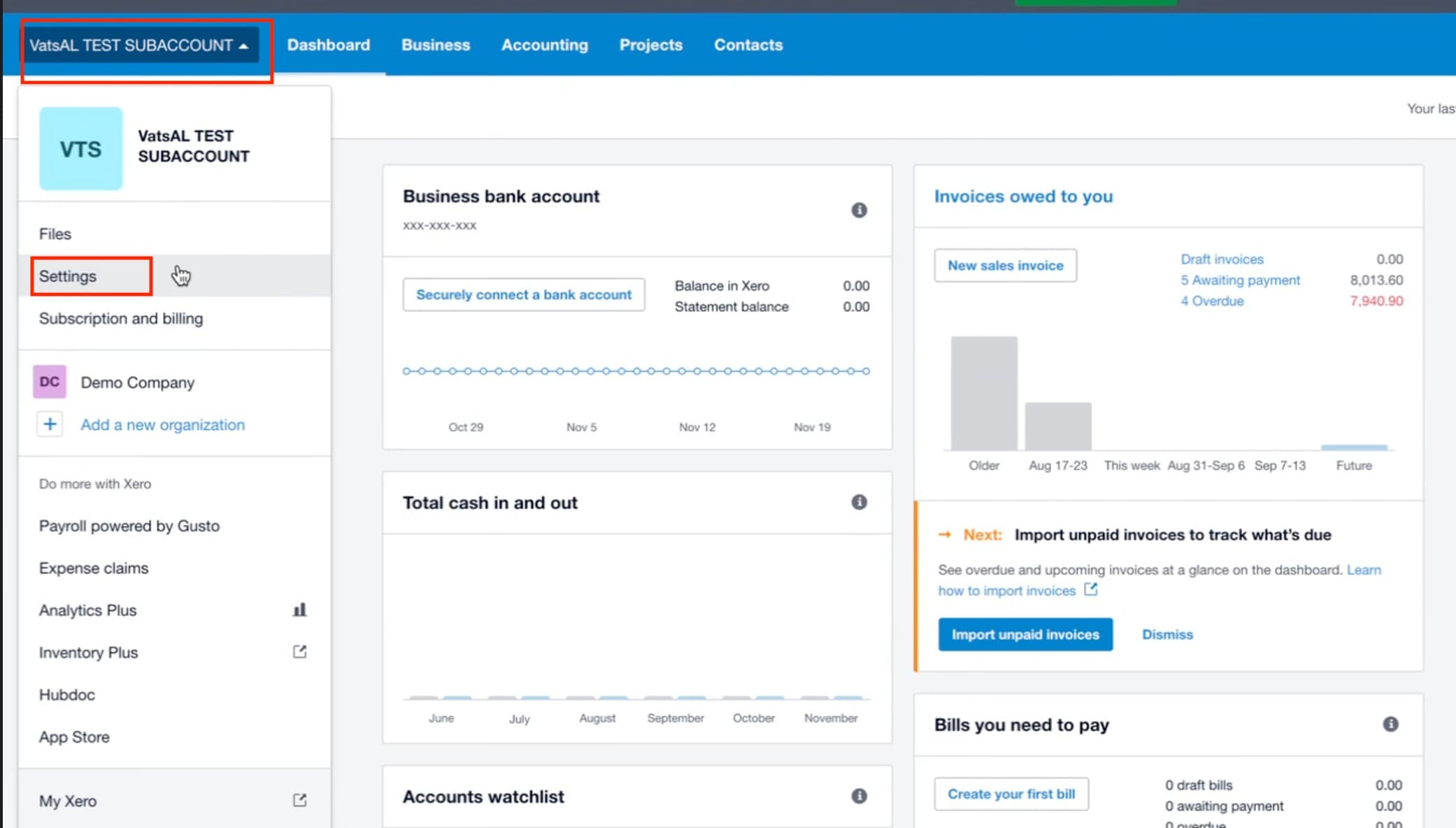 Schermata 6 — Integrazione Xero con HITLEAD