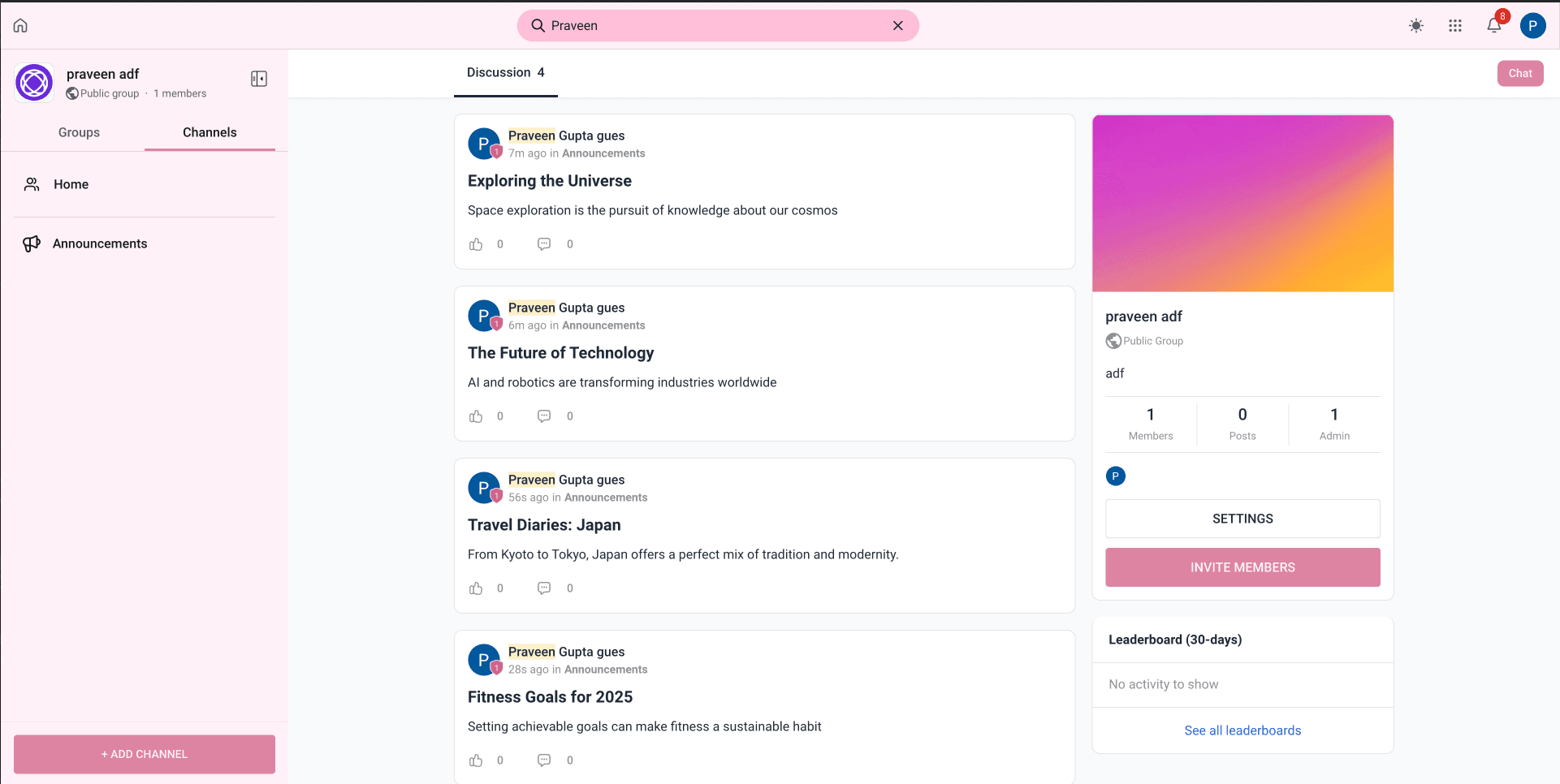 Schermata 5 — Ricerca Unificata per Post e Commenti nelle Community