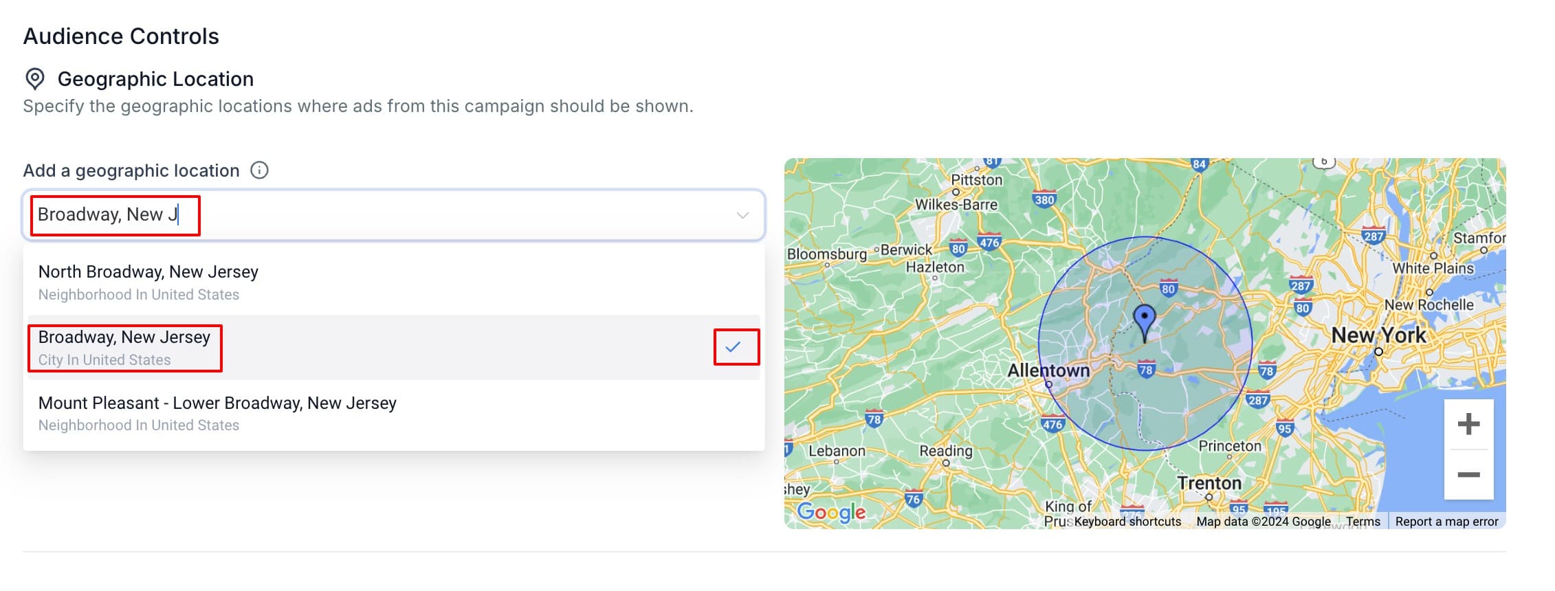Schermata 2 — Ad Manager - Controlli Audience