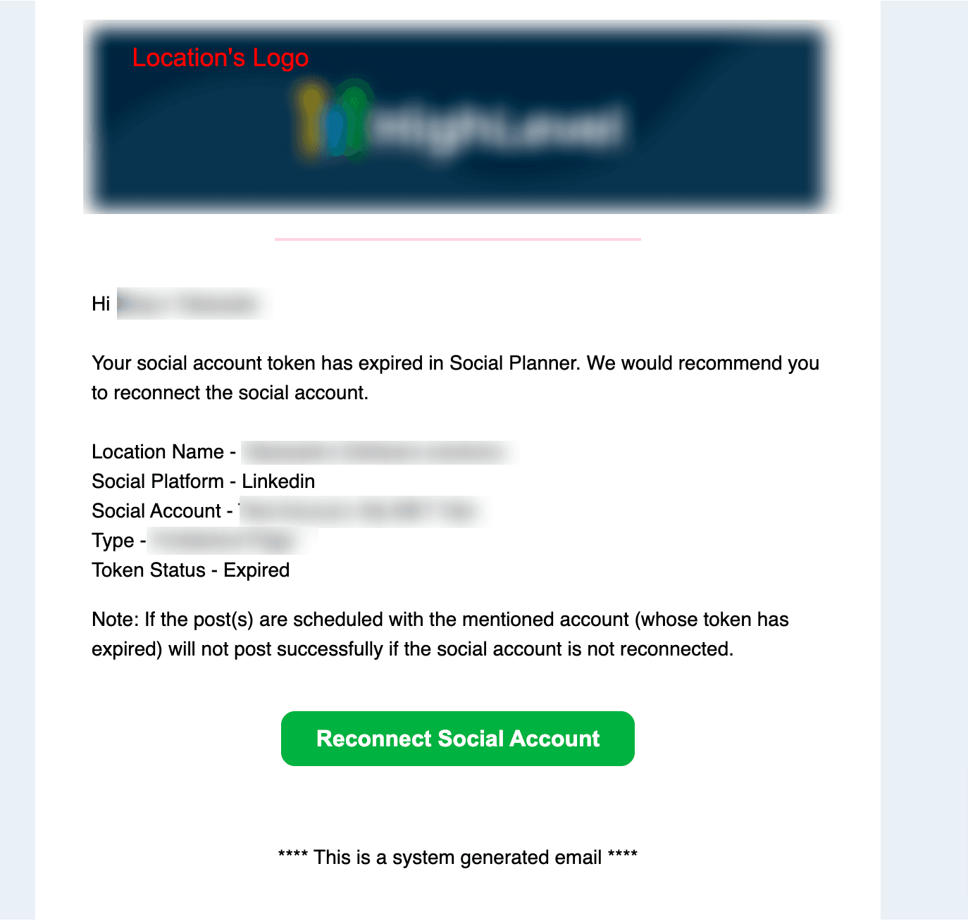 Impostazioni scheda Confirmation nel Calendario non assegnato