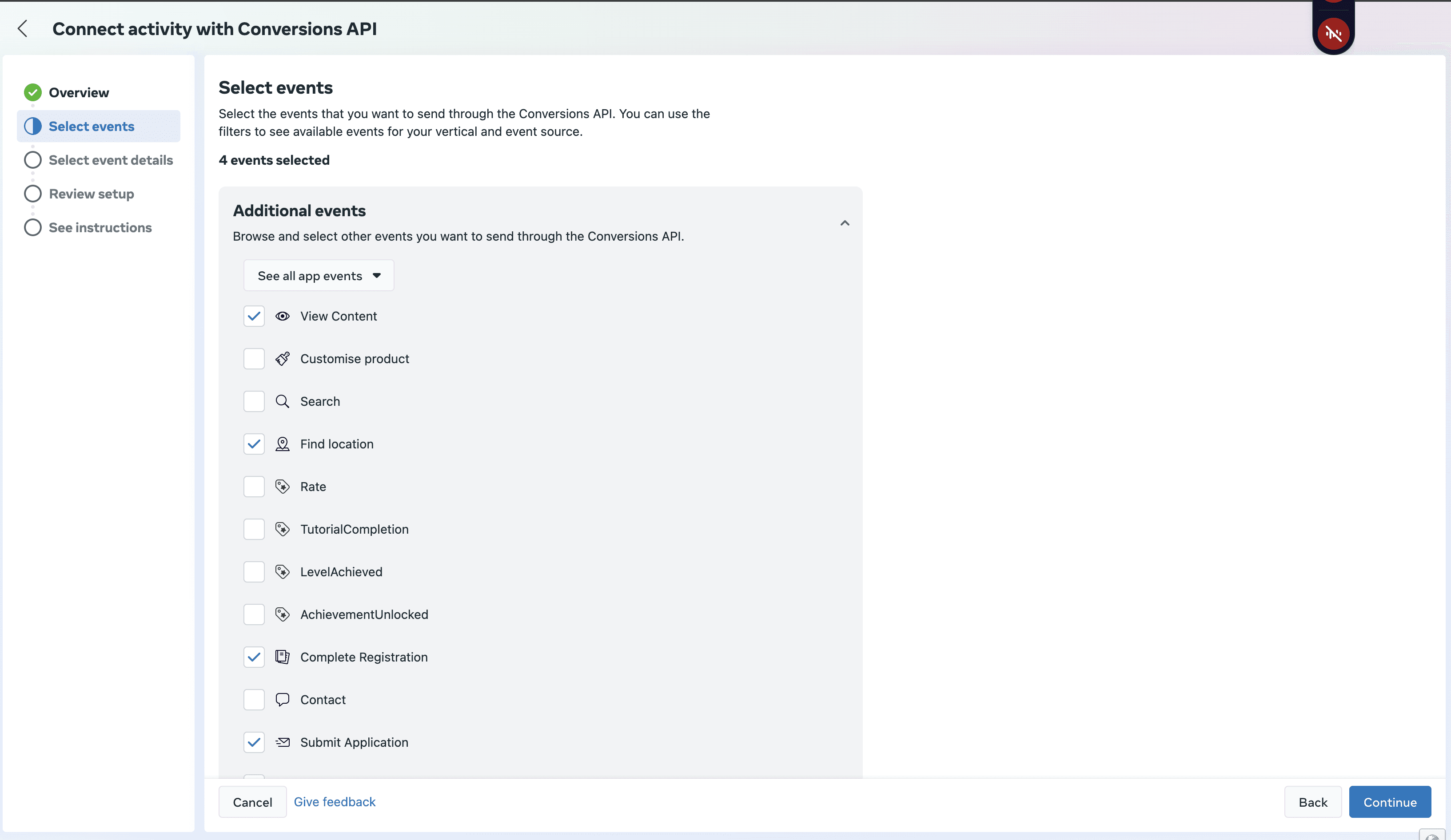 Schermata 12 — Come configurare un Funnel Event Pixel per la Facebook Conversion API?