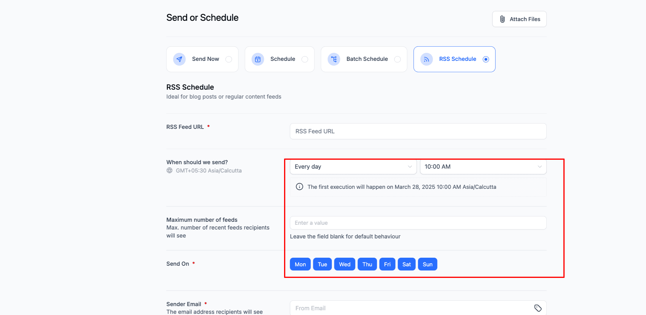 Schermata 4 — Guida base alle Campaign RSS