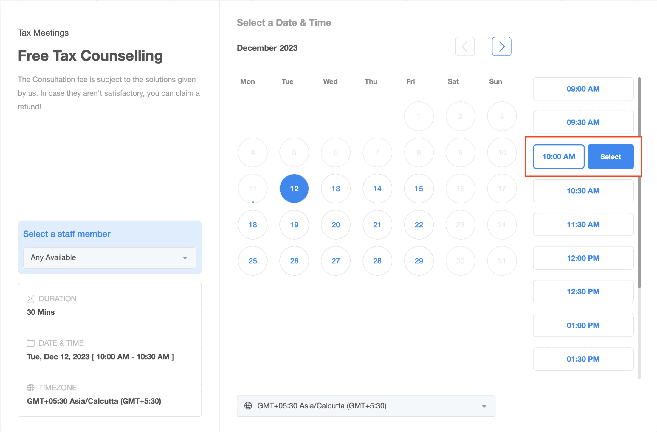 Schermata 2 — Personalizzazione del Widget del Calendario