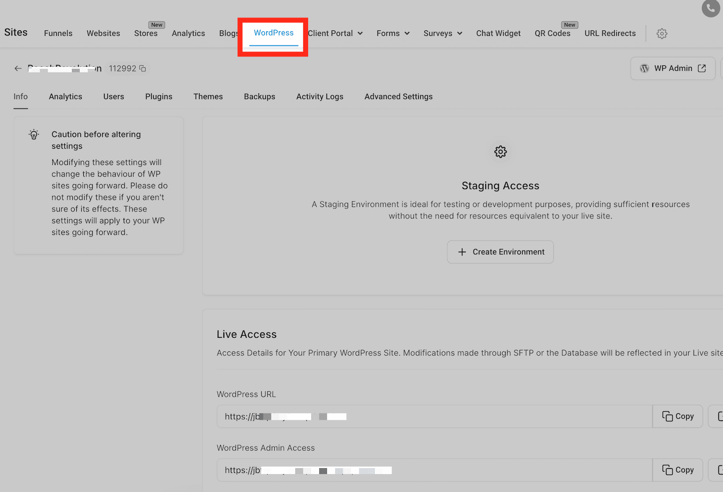 Schermata 1 — WordPress: Integrazione Domain Connect