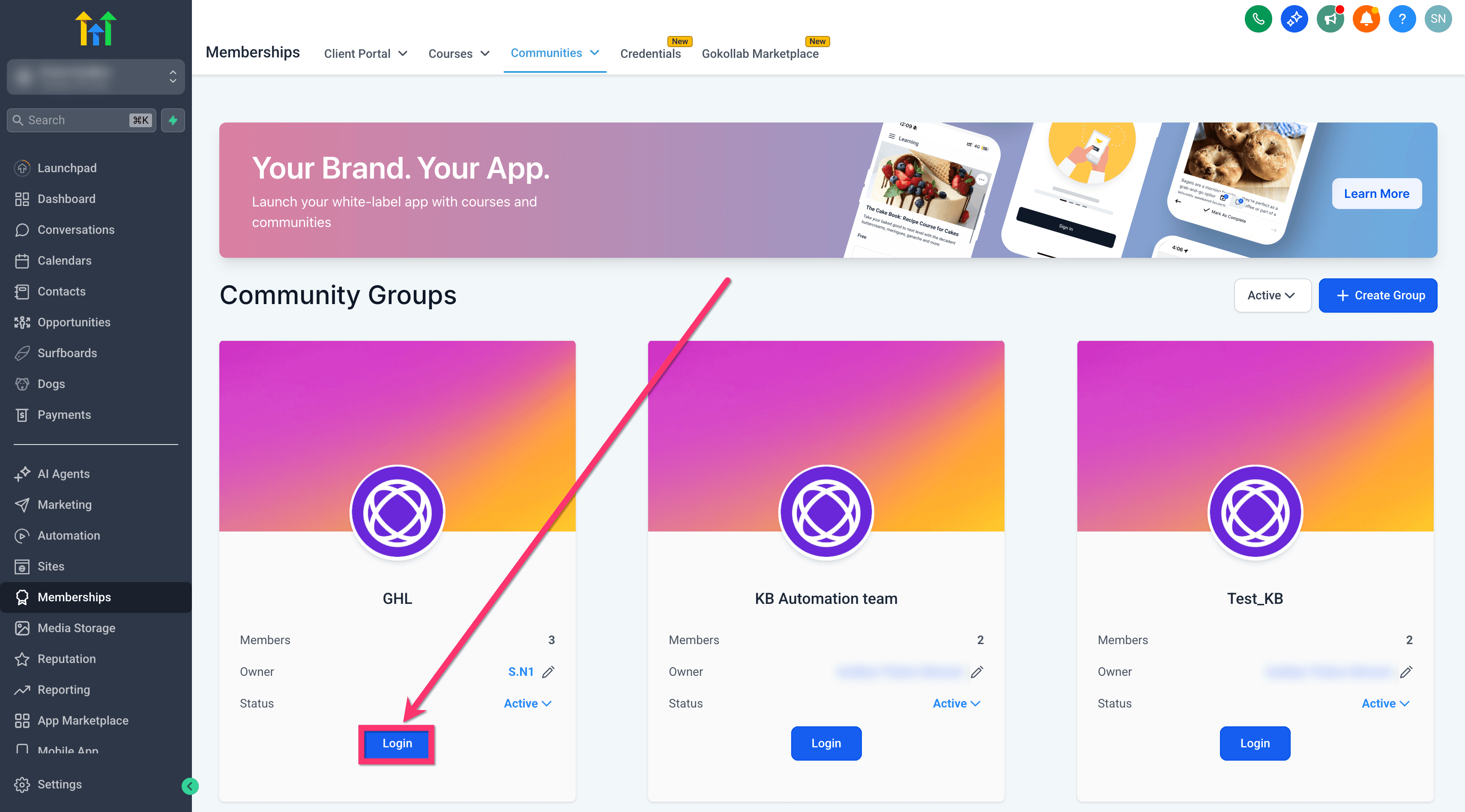 Schermata 2 — Communities - Come aggiungere CSS/JS personalizzato ai Gruppi
