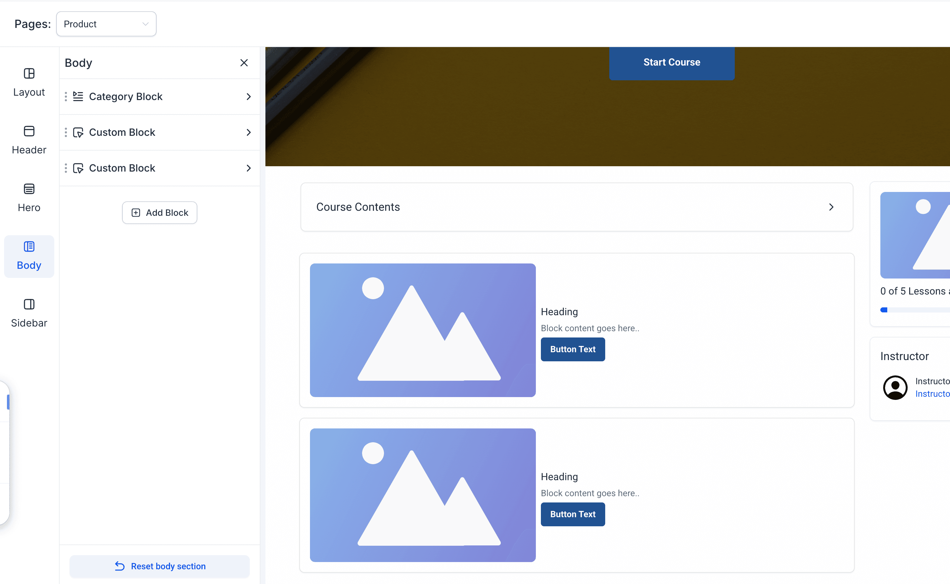 Schermata 6 — Nuovo Theme Customizer per i Corsi