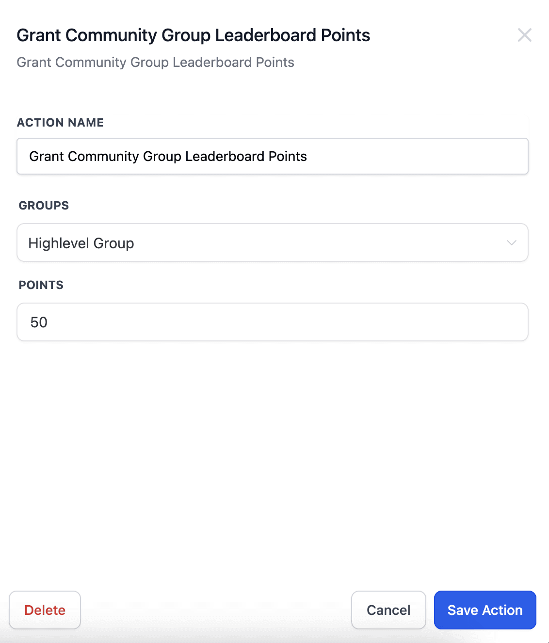 Schermata 2 — Gamification / Leaderboard: Trigger e azioni per i gruppi Community