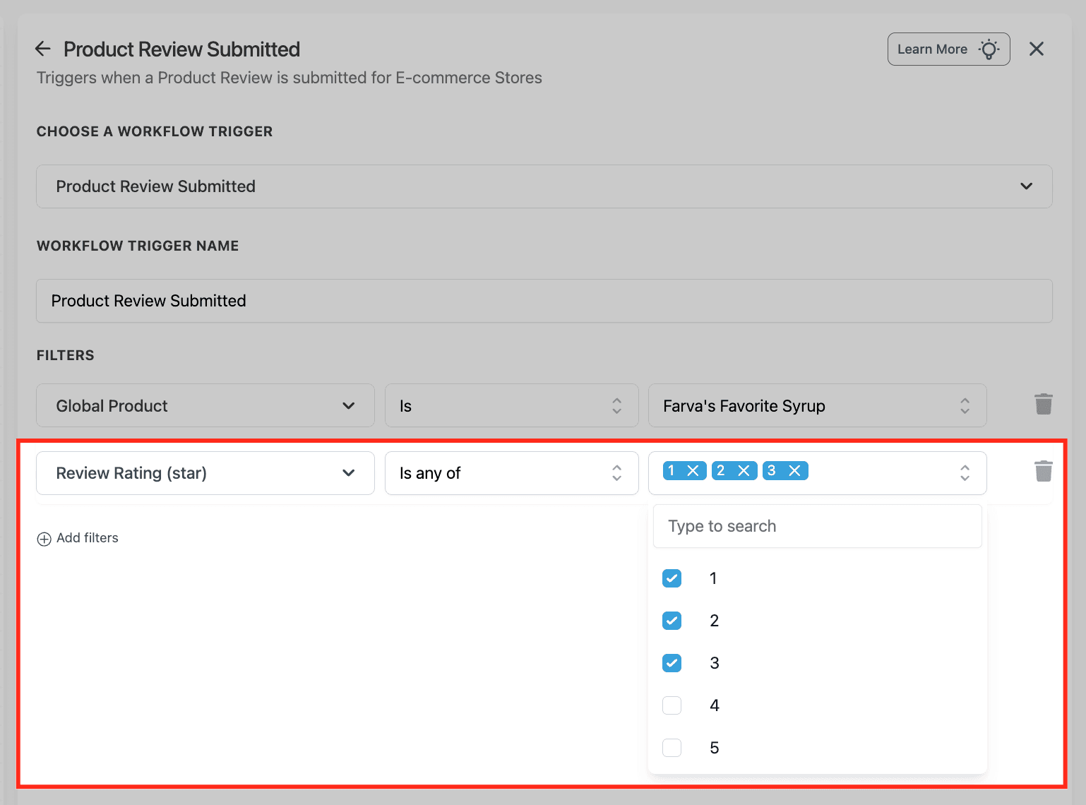 Schermata 8 — Workflow Trigger - Recensione Prodotto Inviata (per Store E-commerce)