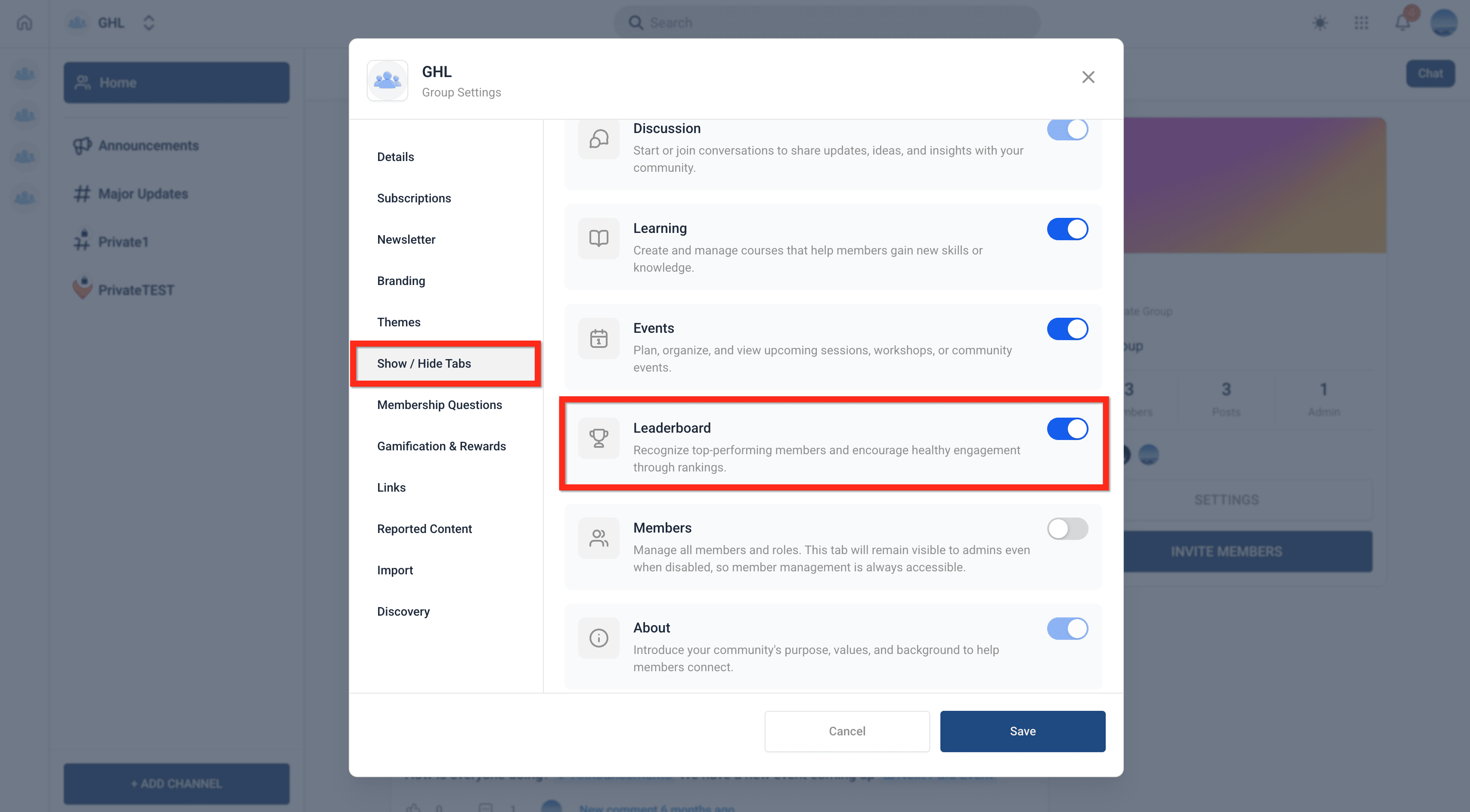 Schermata 7 — Gamification nelle Communities - Punti, Badge e Classifiche