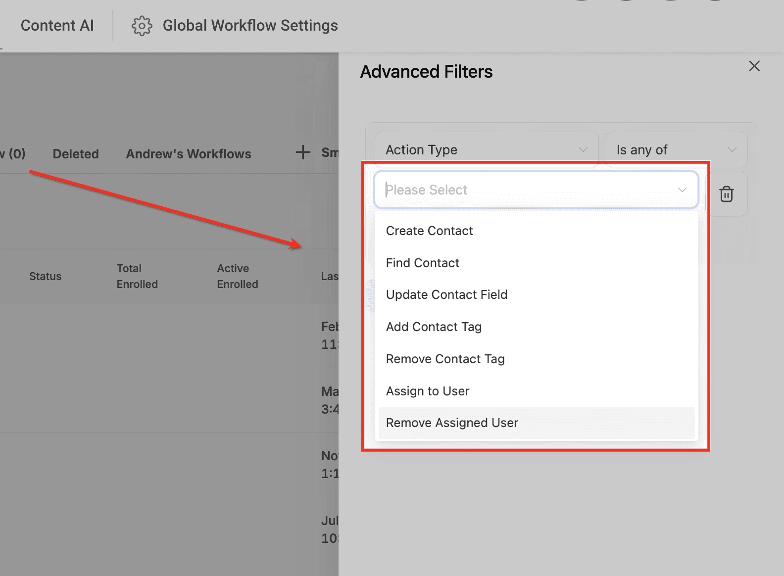 Schermata 5 — Workflow - Filtri Avanzati e Smart List