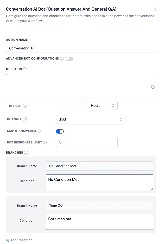 Schermata 1 — Conversation AI: Messaggi Multipli in un'Unica Azione del Workflow