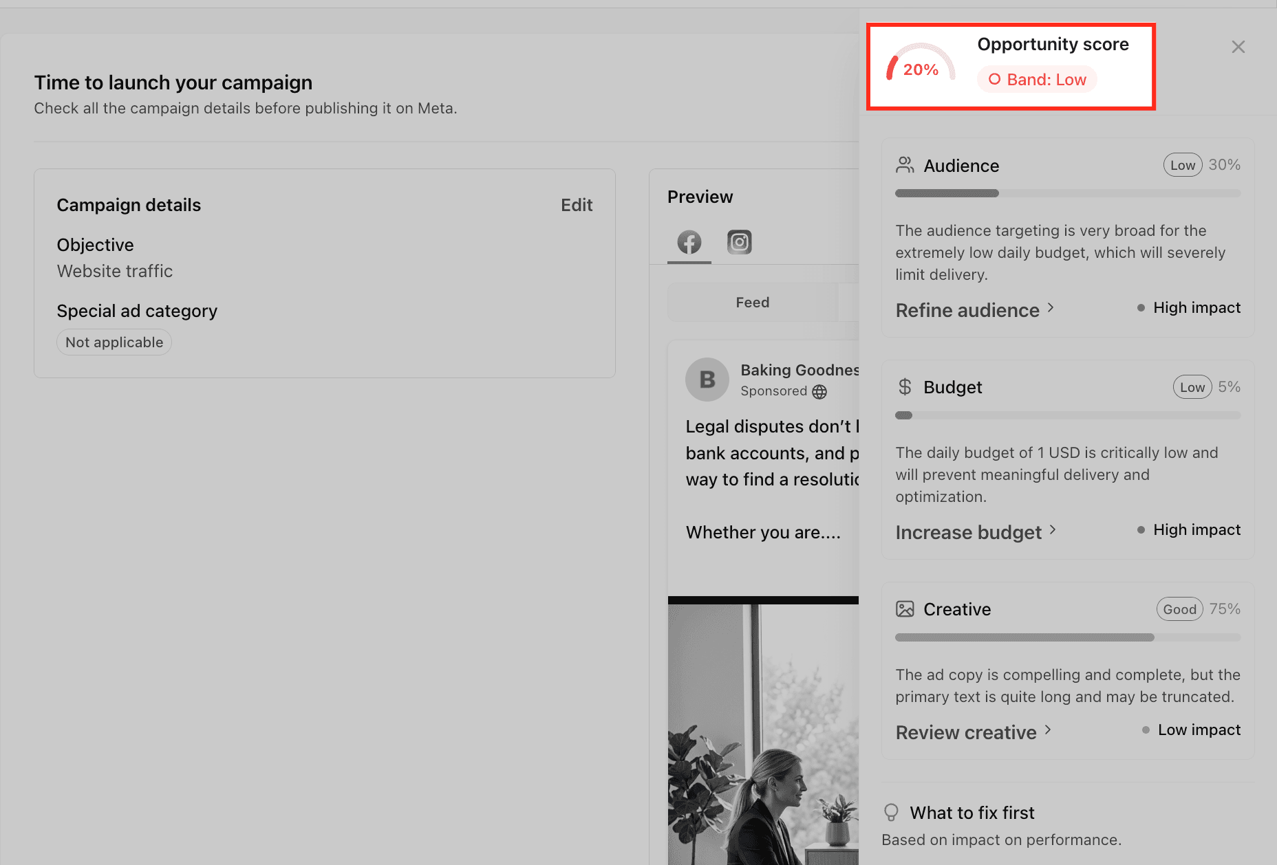 Schermata 6 — Come usare l'Opportunity Score in Ad Manager