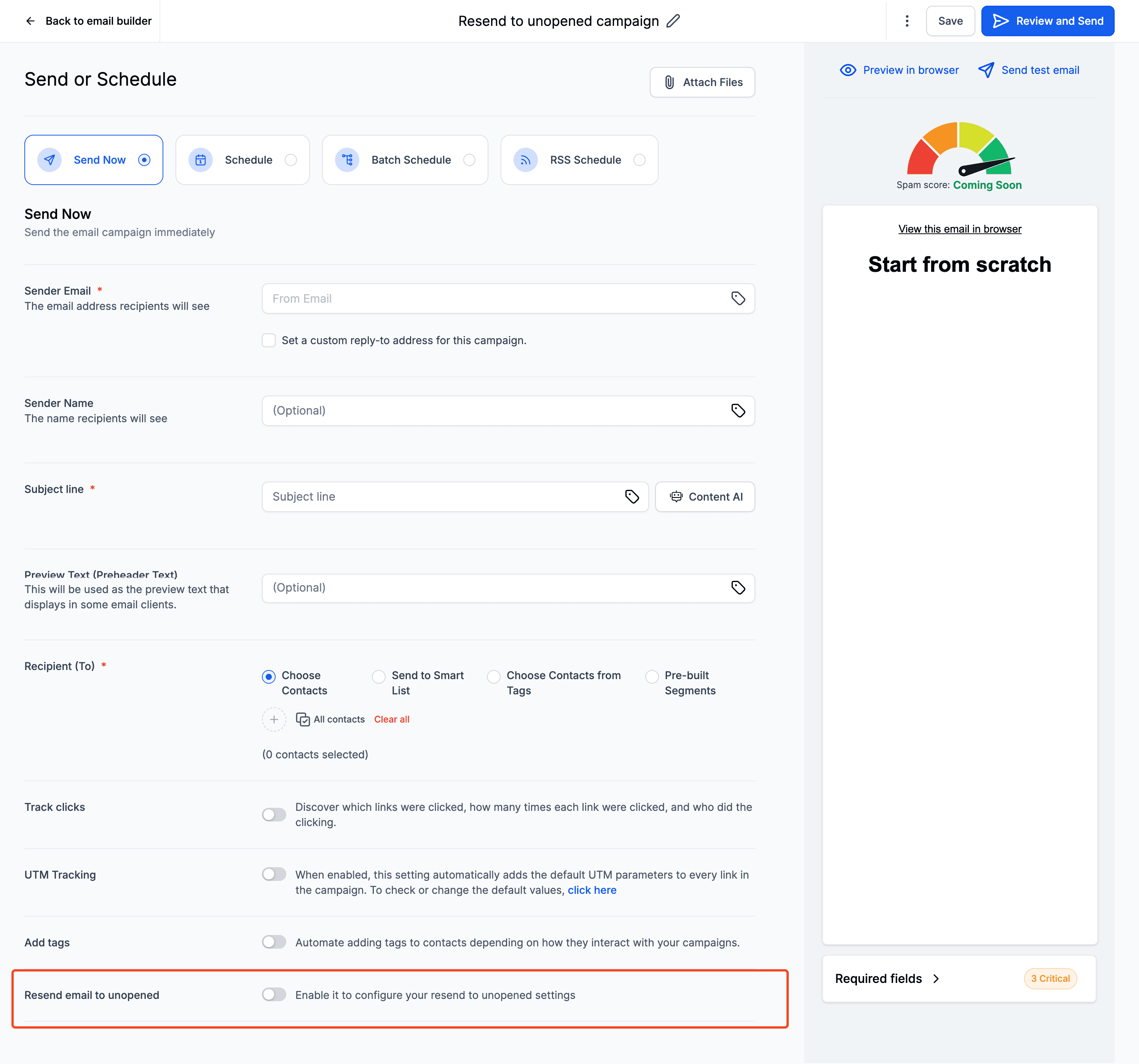 Schermata 1 — Visibilità e Controllo delle Campaign di Re-invio