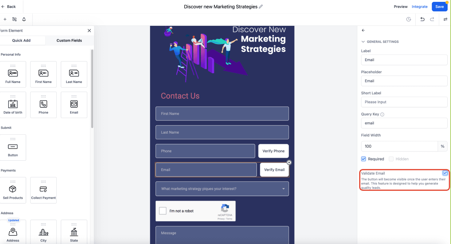 Schermata 3 — Come rendere sicuri i Form dall'invio di spam?