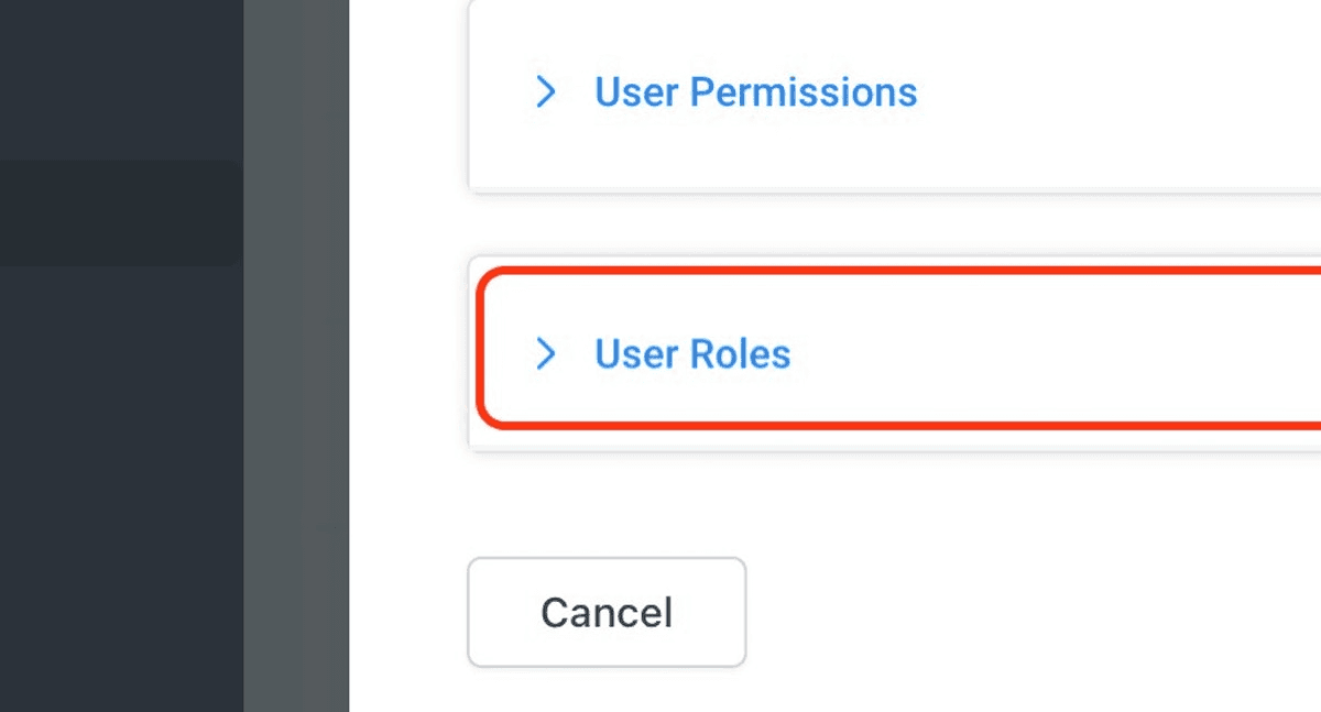 Click on User Roles